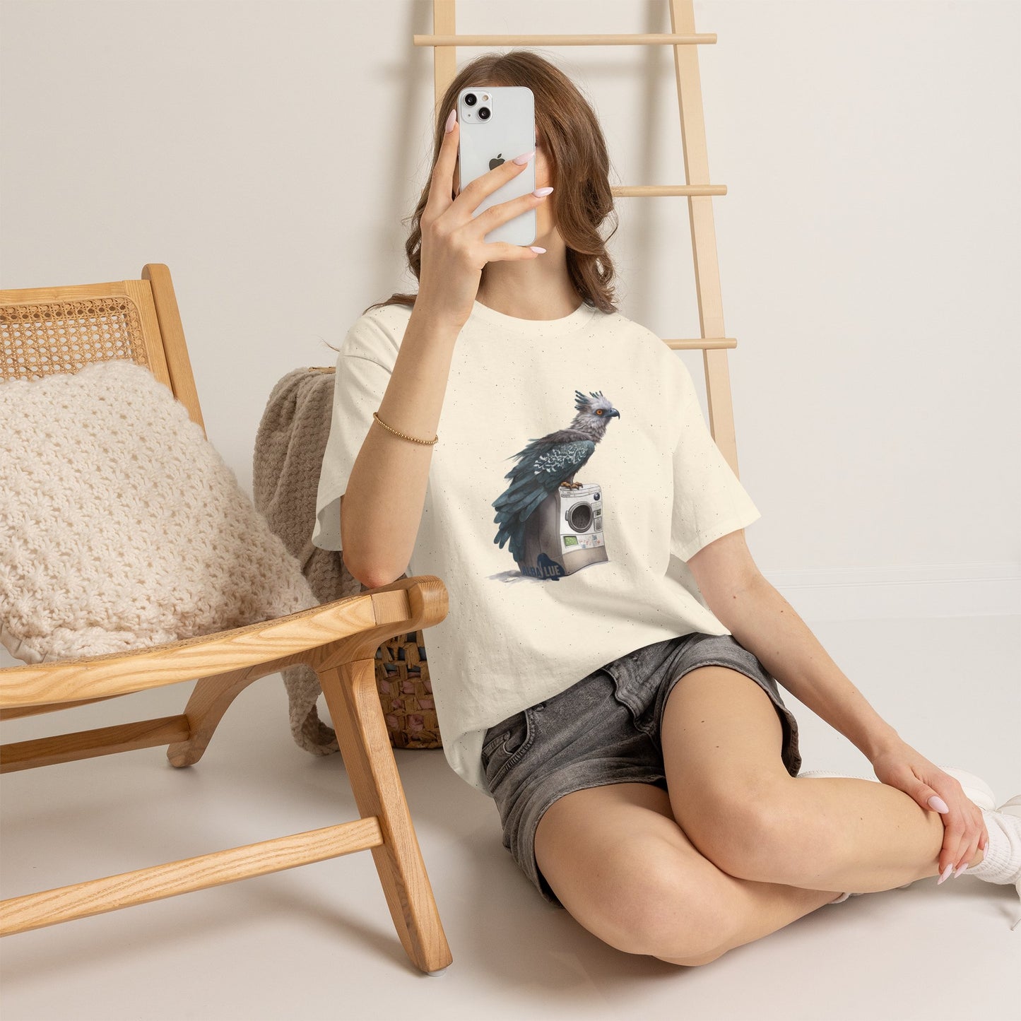 Harpy Eagle Sitting on a Washing Machine  - T-Shirt