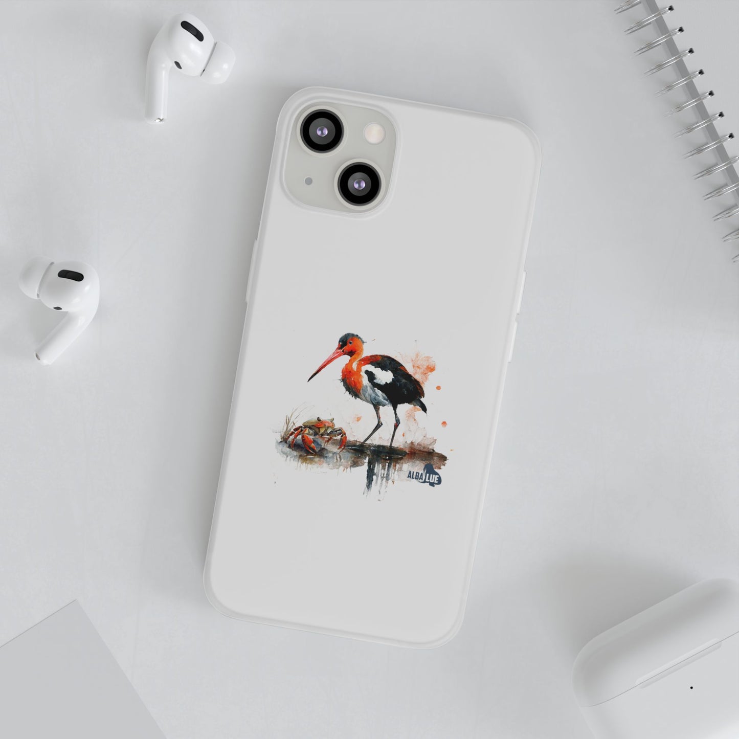 Bird Watercolor Phone Case — Painted Water Bird Flexi Case