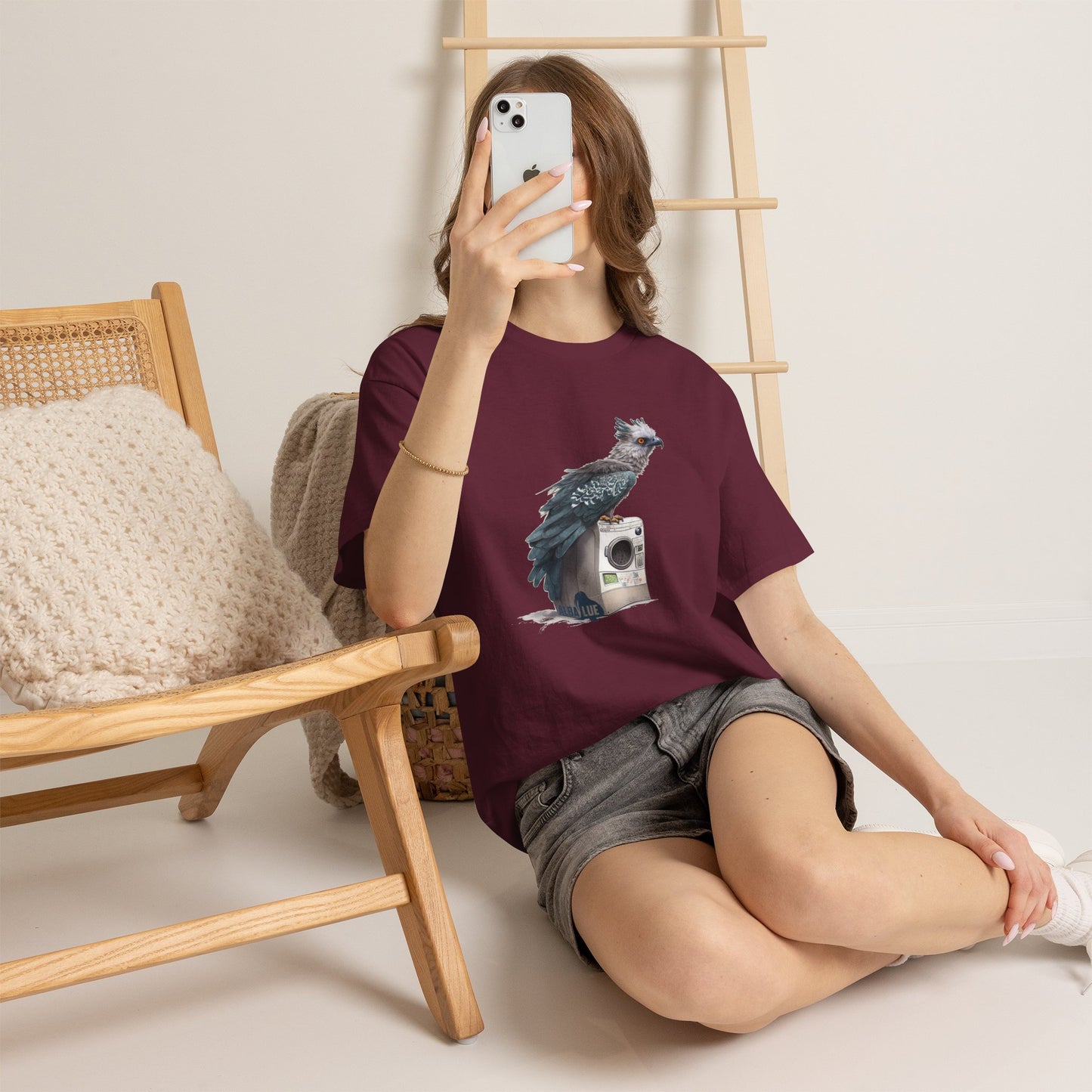 Harpy Eagle Sitting on a Washing Machine  - T-Shirt