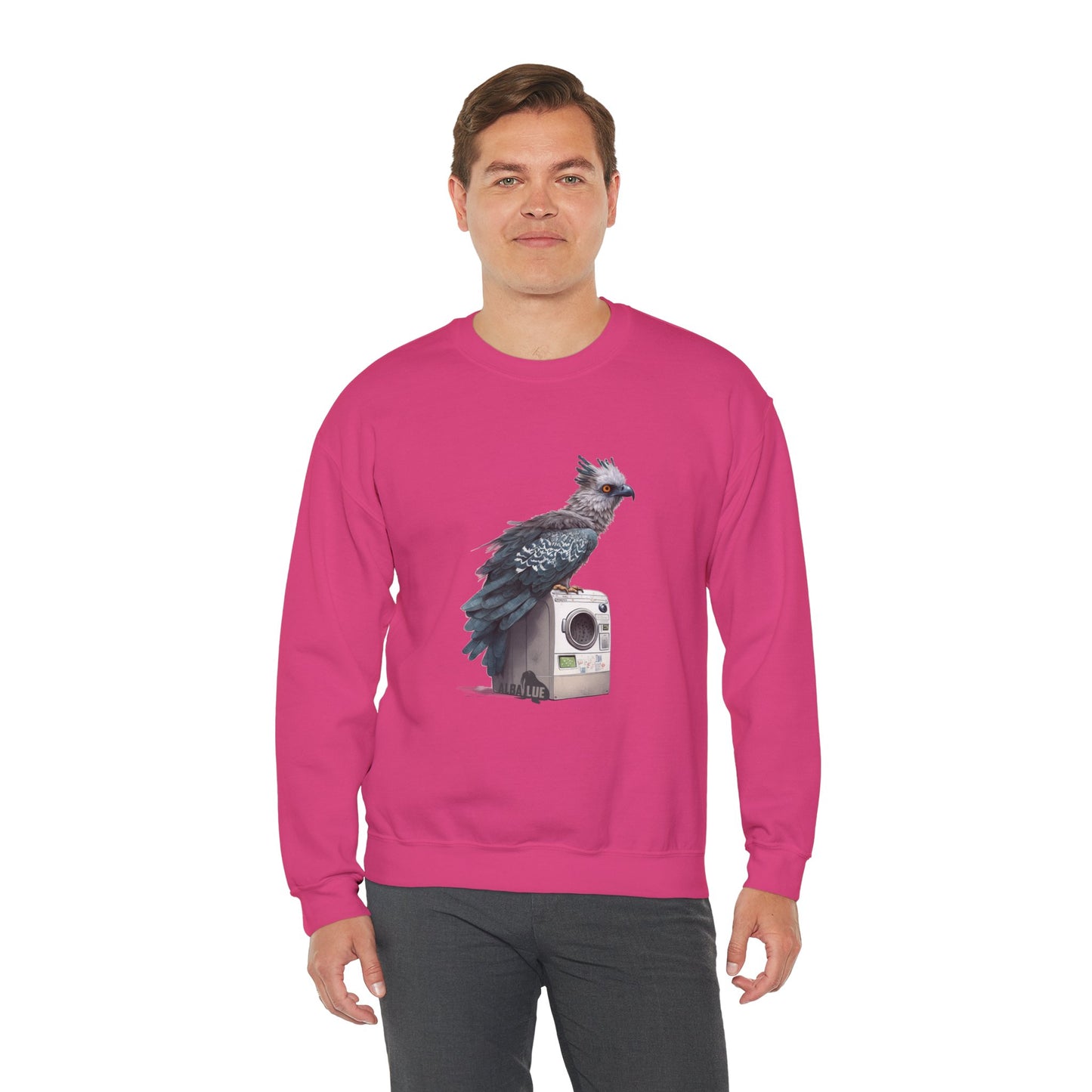 Harpy Eagle Sitting on a Washing Machine  - Crewneck Sweatshirt