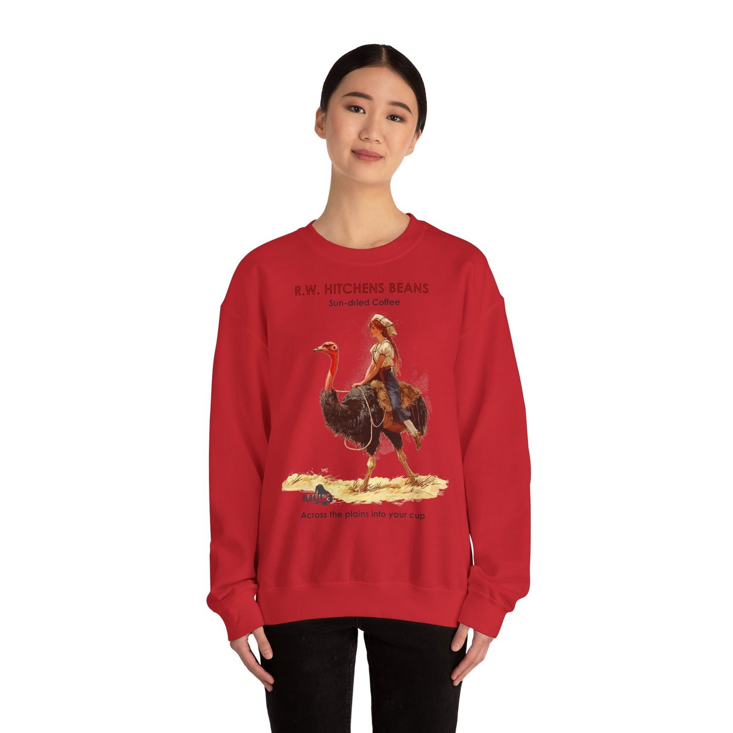 Vintage Ostrich Coffee Ad - Crewneck Sweatshirt