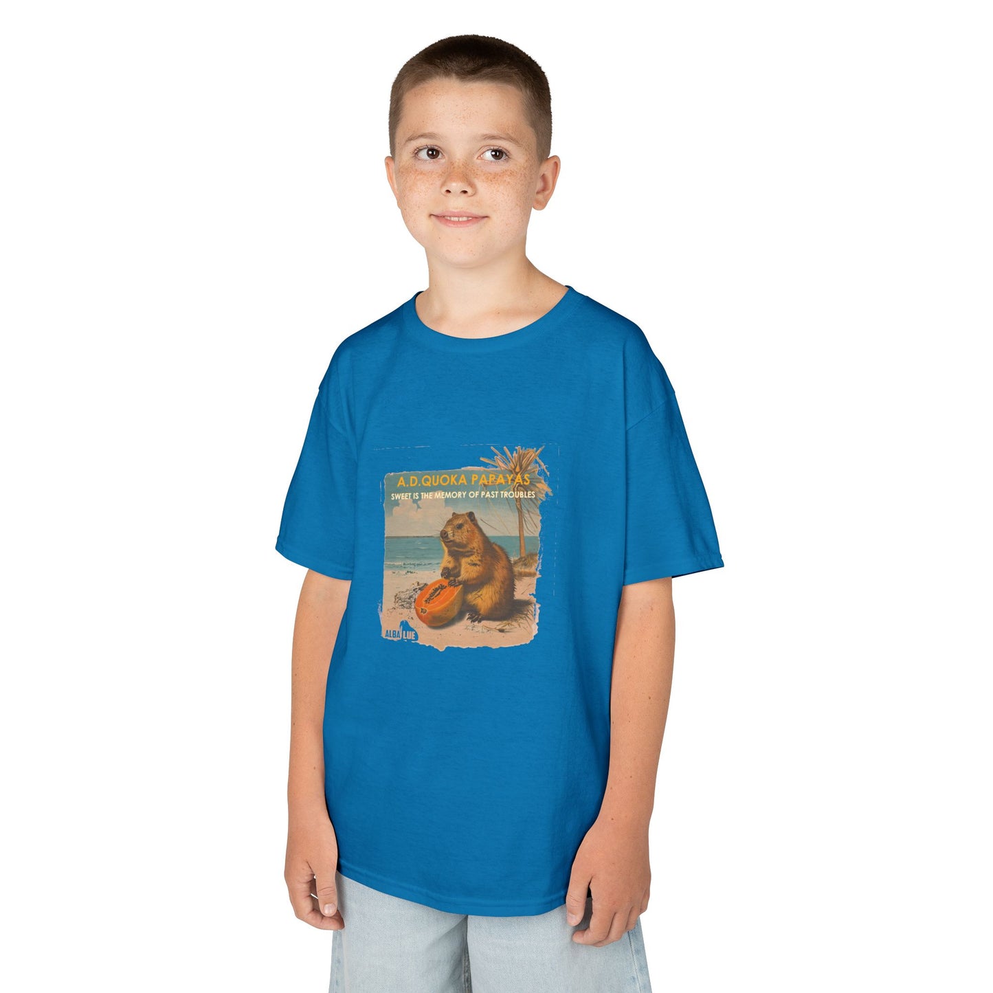 Retro A.D. Quokka Papayas - Kids T-Shirt