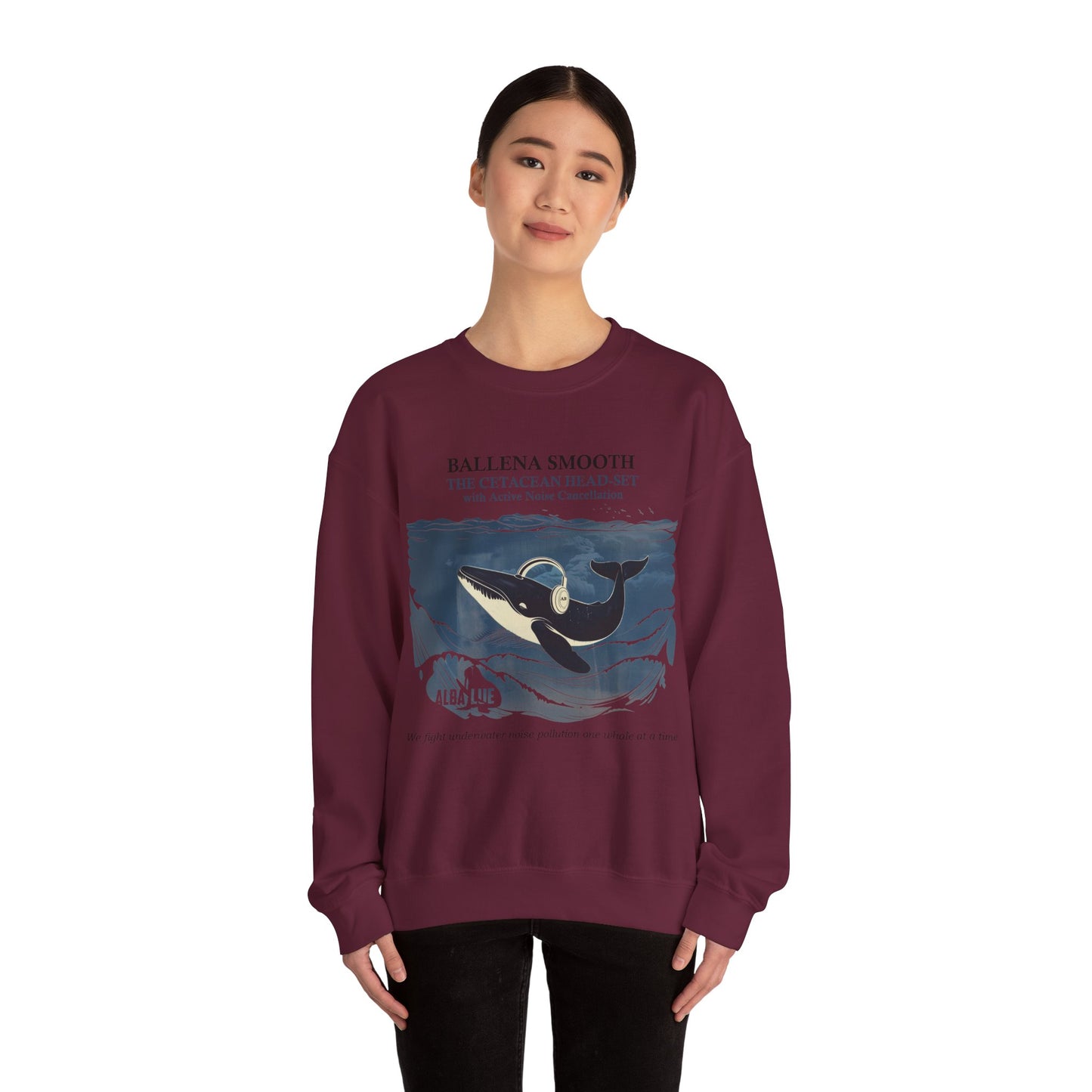 Whale Headphone - Crewneck Sweatshirt