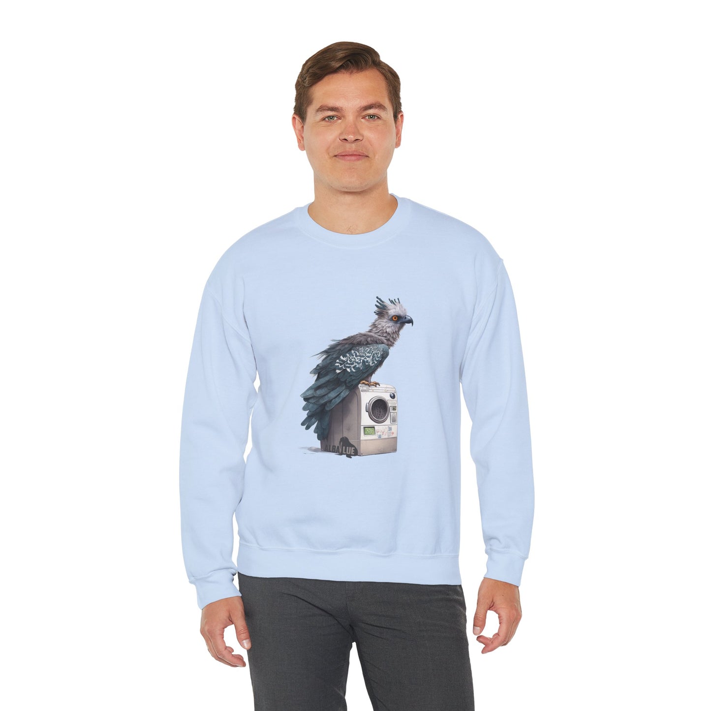 Harpy Eagle Sitting on a Washing Machine  - Crewneck Sweatshirt