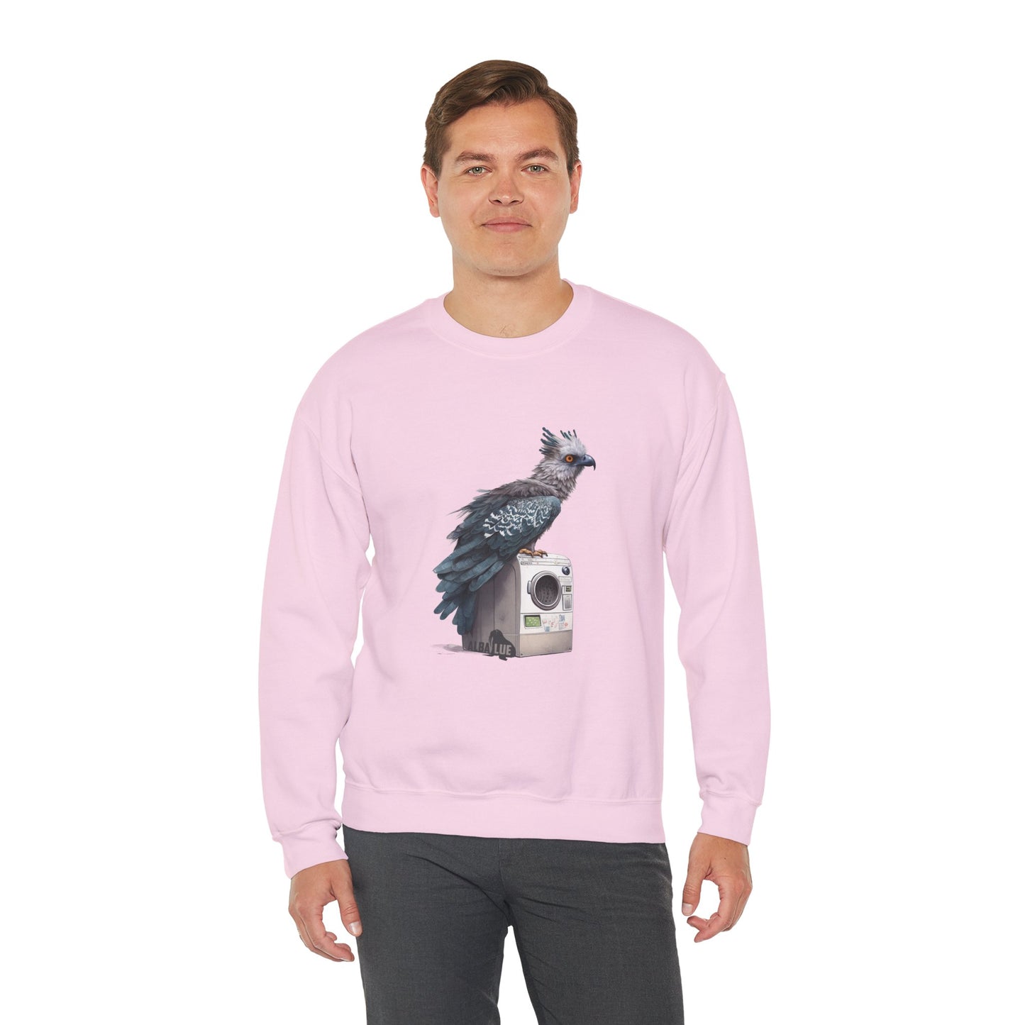 Harpy Eagle Sitting on a Washing Machine  - Crewneck Sweatshirt