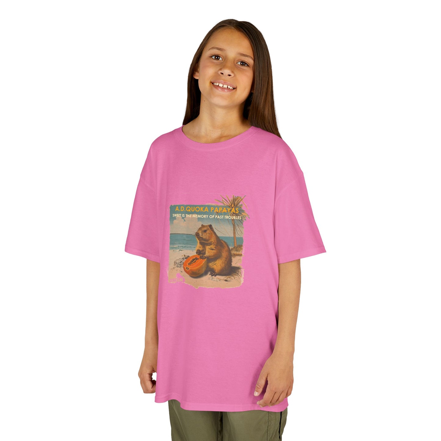 Retro A.D. Quokka Papayas - Kids T-Shirt