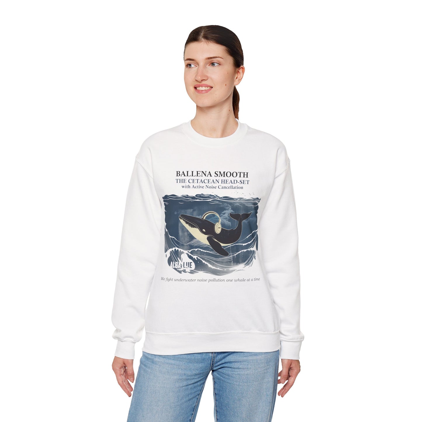 Whale Headphone - Crewneck Sweatshirt