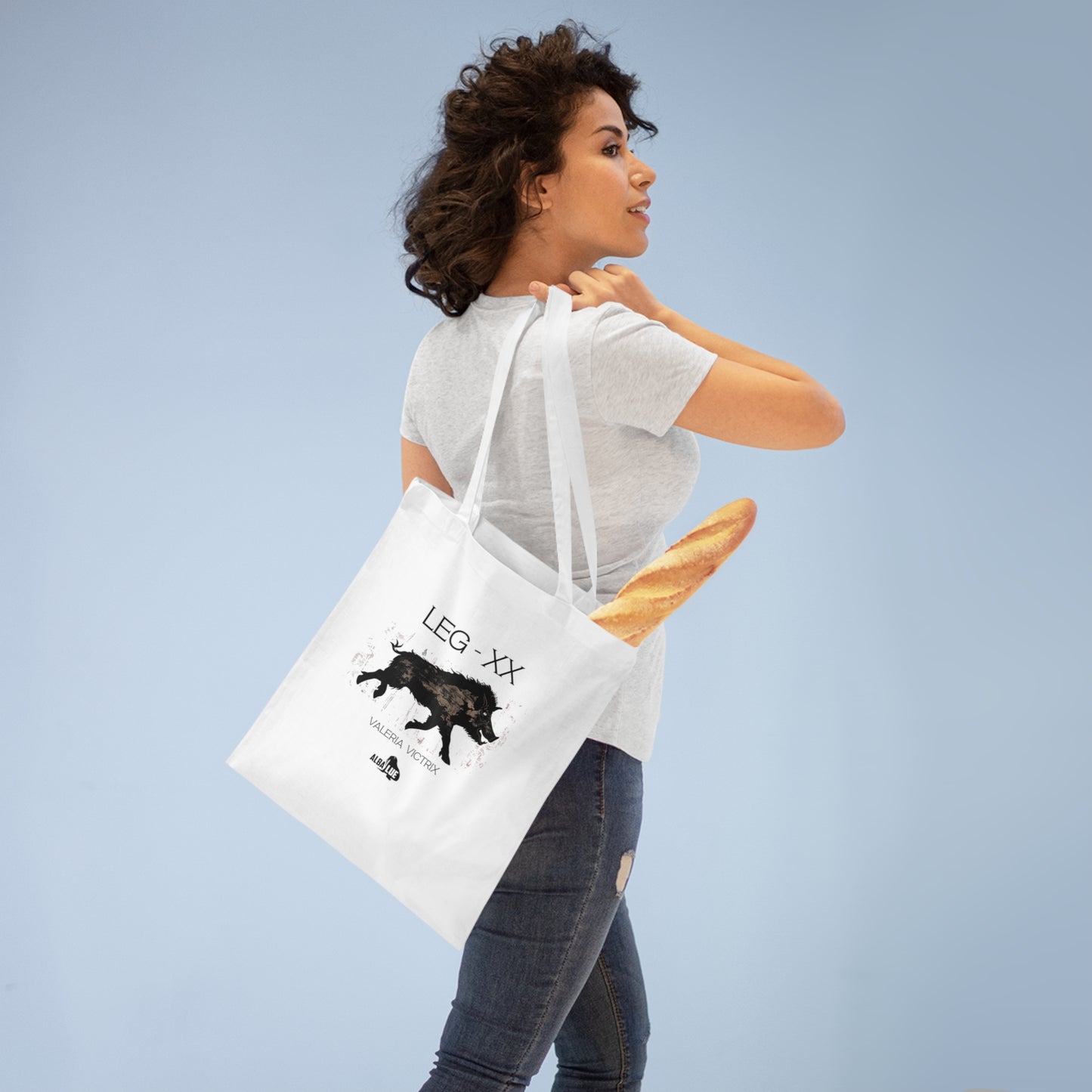 Wild Boar Graphic Tote Bag — 'LEG • XX' Vintage Latin Design