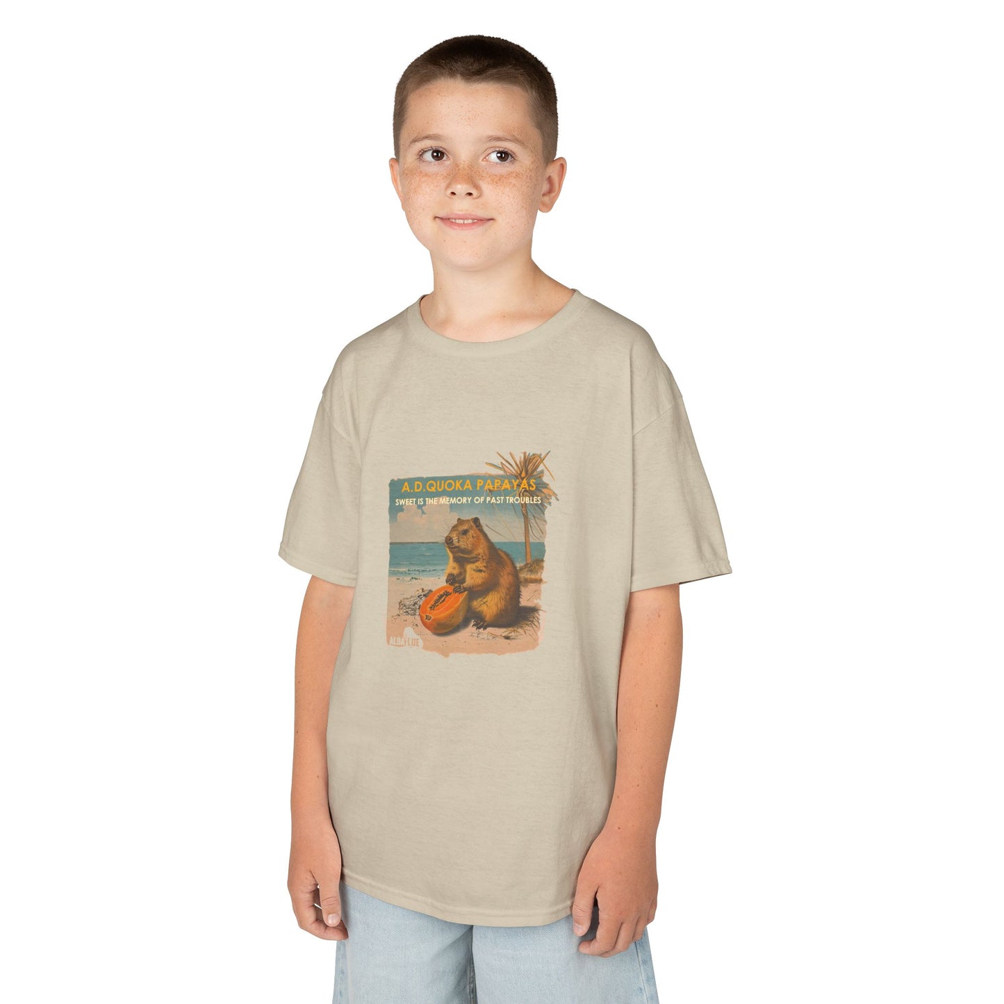 Retro A.D. Quokka Papayas - Kids T-Shirt