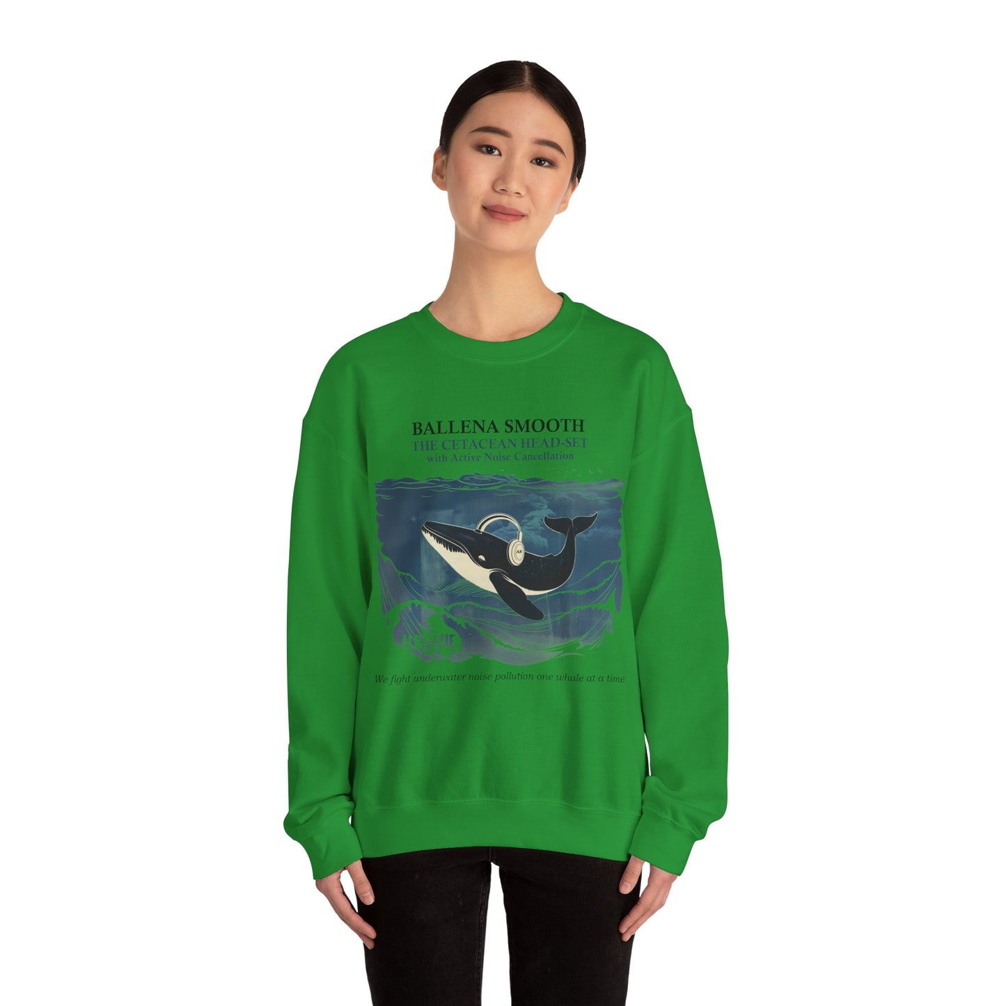 Whale Headphone - Crewneck Sweatshirt
