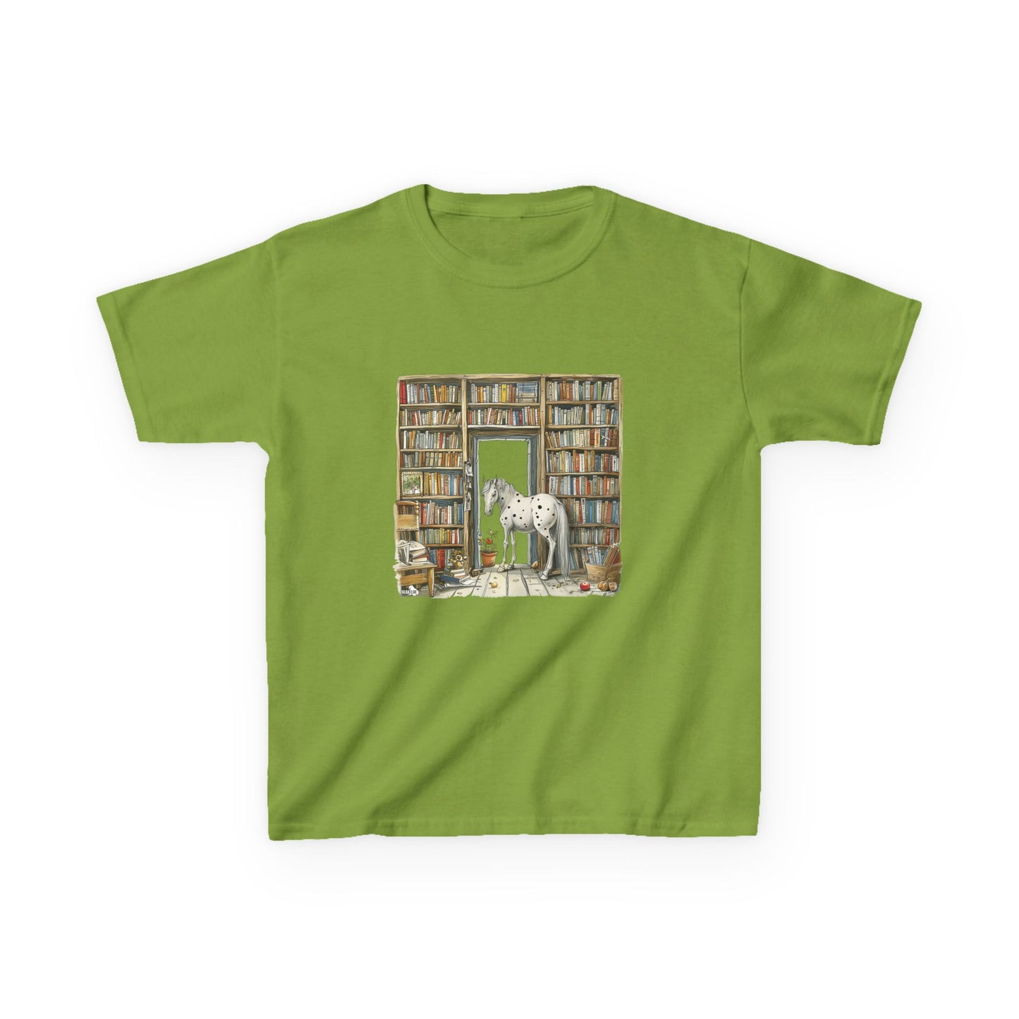 Horse in a Library - Kids T-shirt