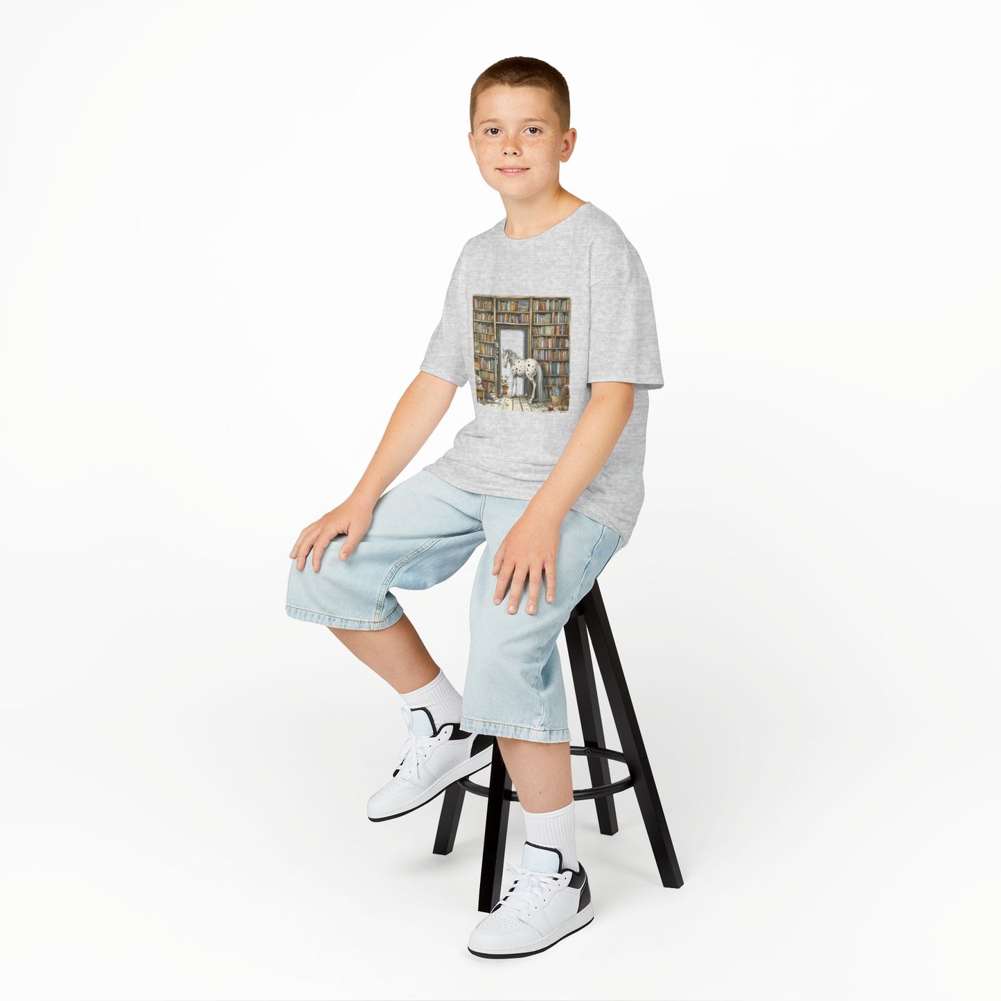 Horse in a Library - Kids T-shirt