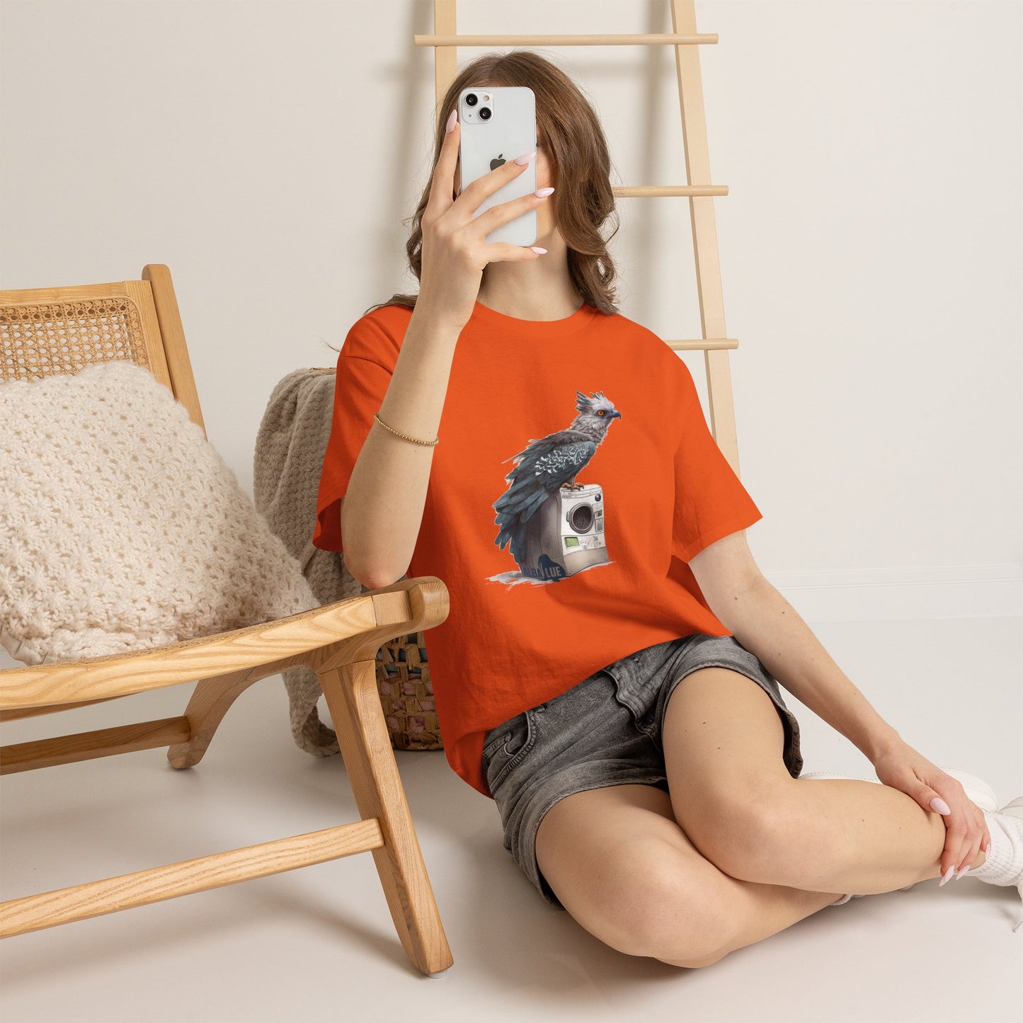 Harpy Eagle Sitting on a Washing Machine  - T-Shirt