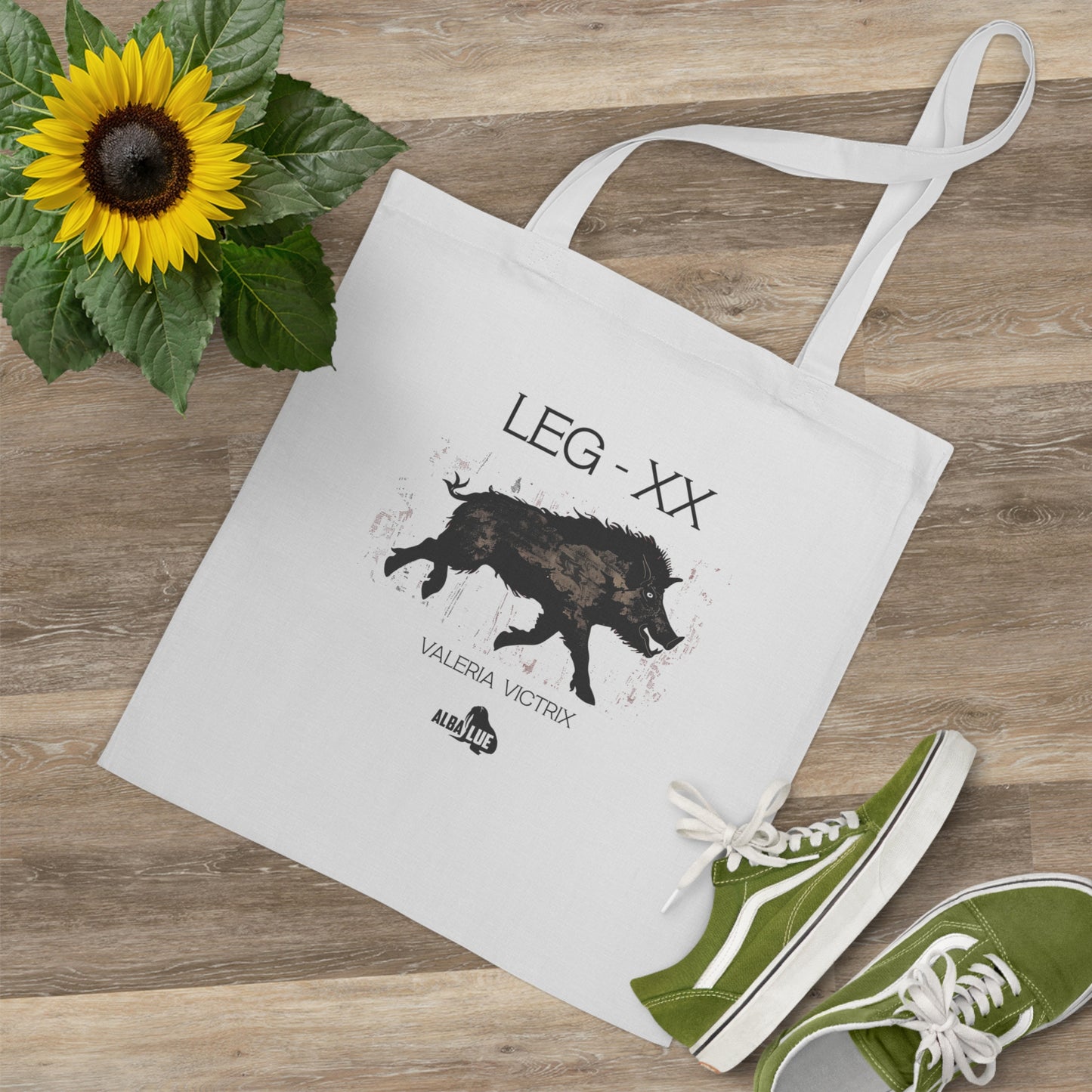 Wild Boar Graphic Tote Bag — 'LEG • XX' Vintage Latin Design