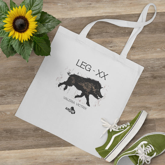 Wild Boar Graphic Tote Bag — 'LEG • XX' Vintage Latin Design