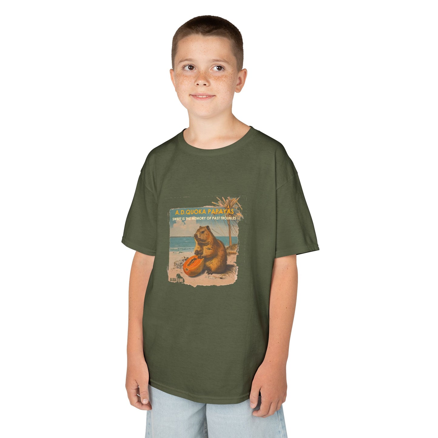 Retro A.D. Quokka Papayas - Kids T-Shirt