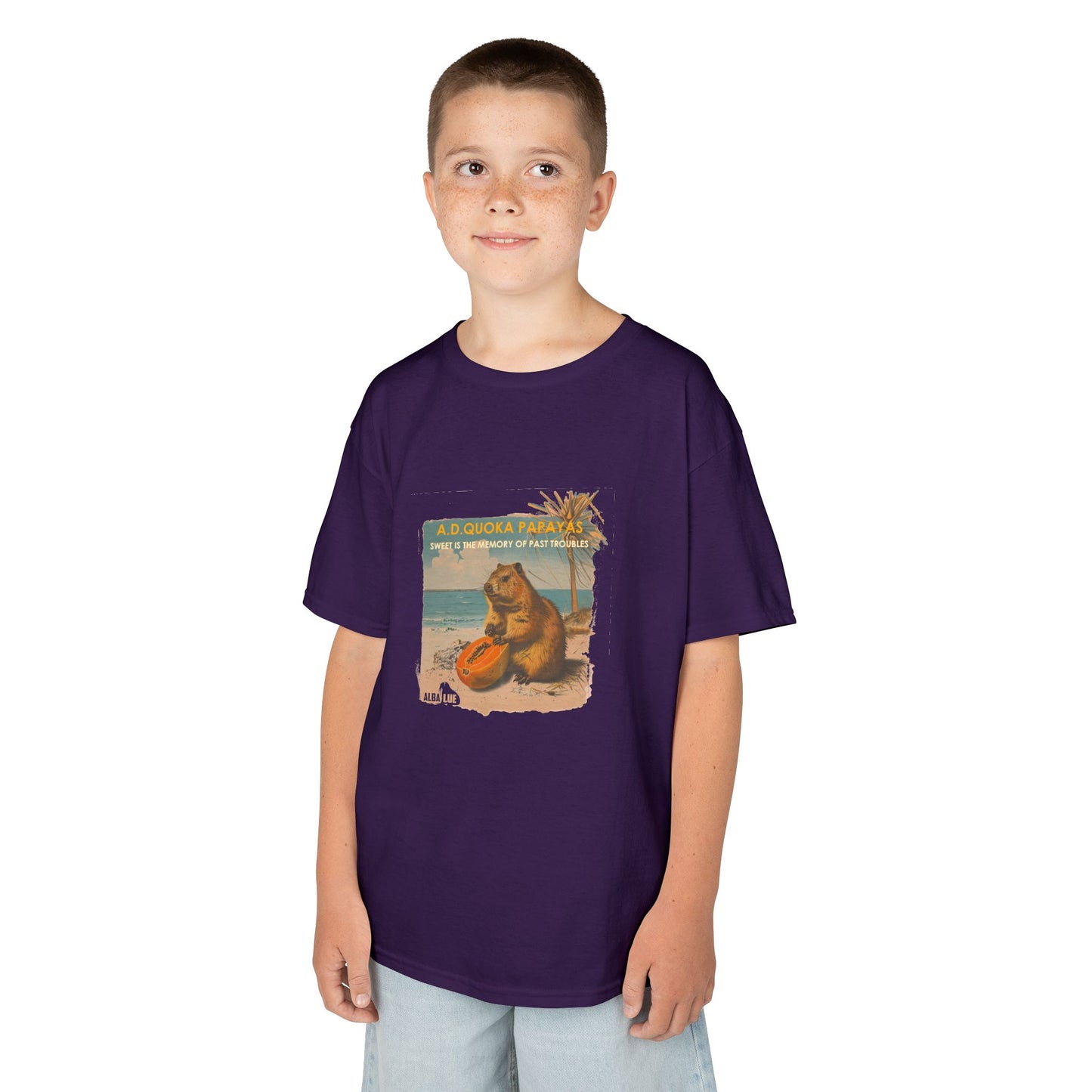 Retro A.D. Quokka Papayas - Kids T-Shirt