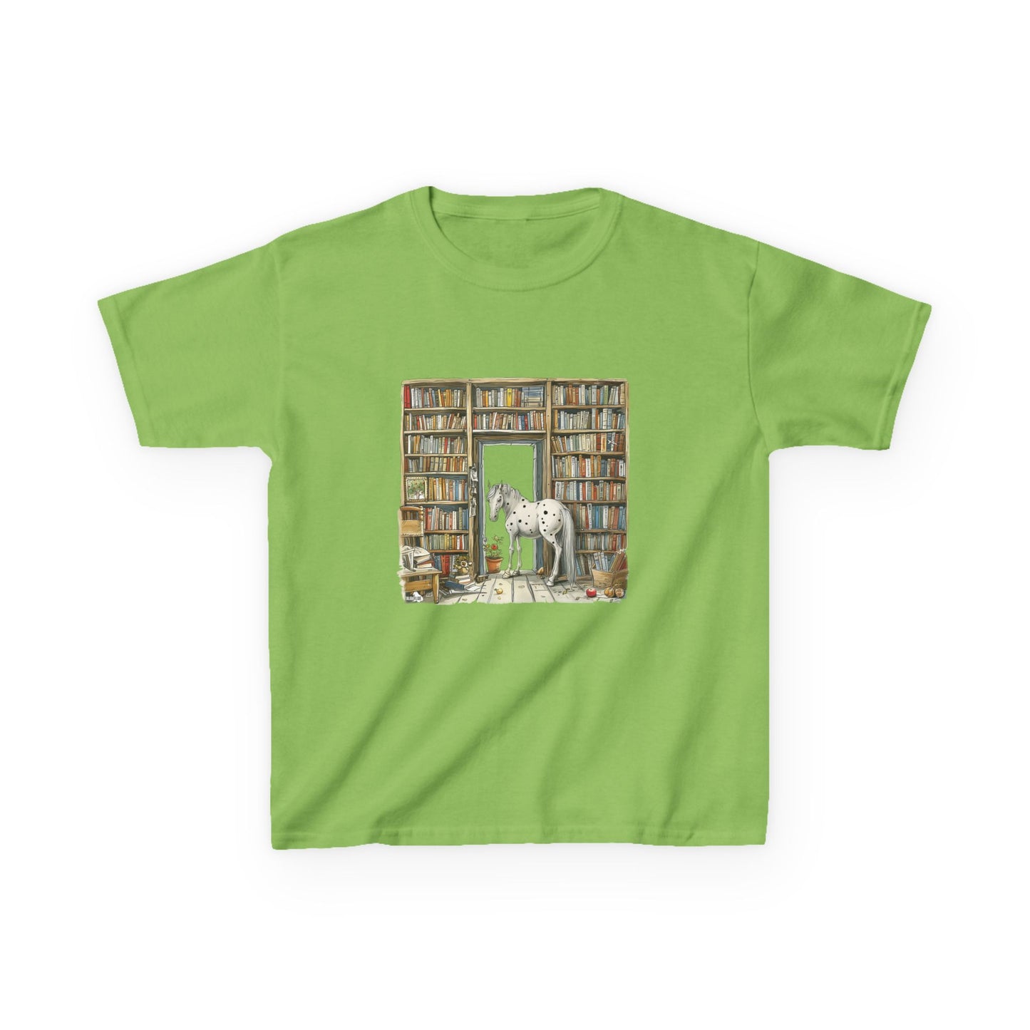 Horse in a Library - Kids T-shirt
