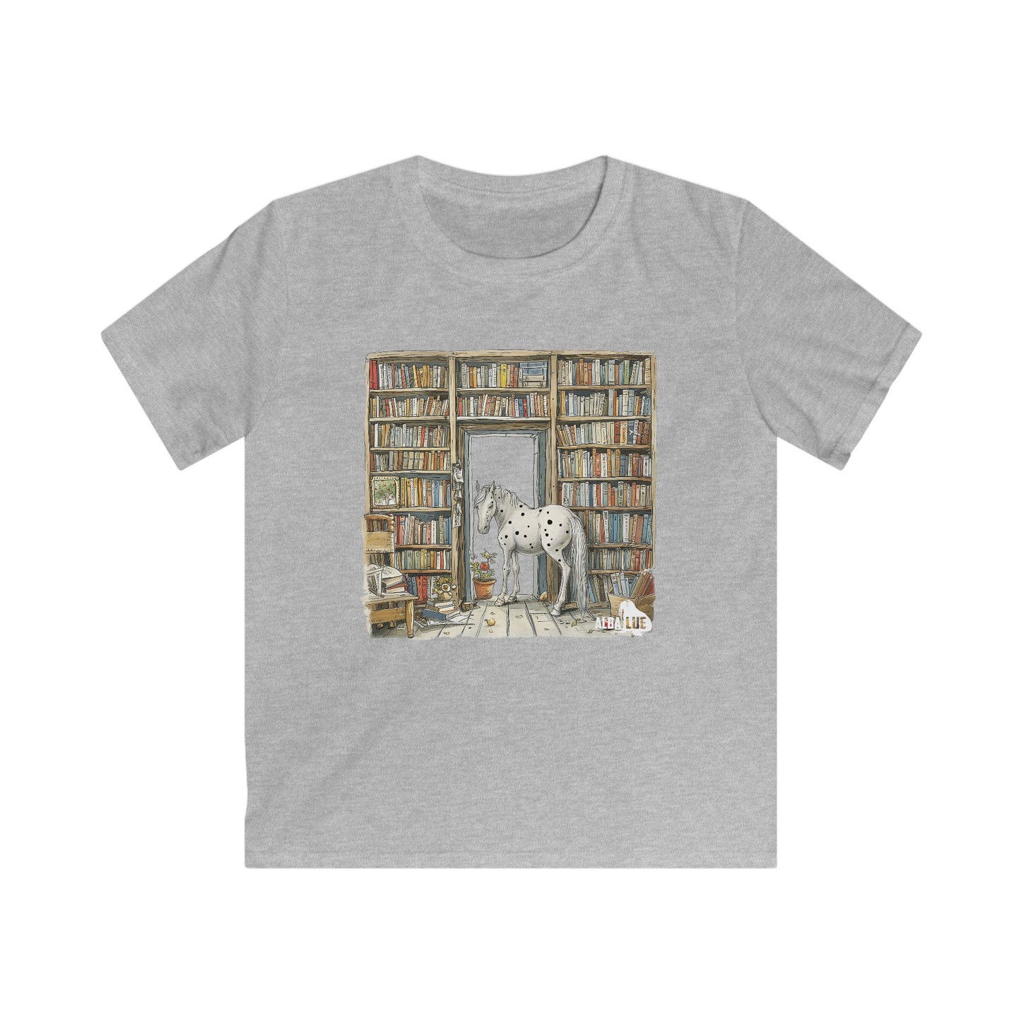Horse in a Library - kids T-shirt