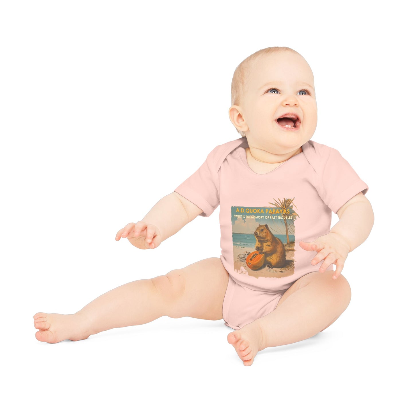 Retro A.D. Quokka Papayas - Infant Bodysuit Organic