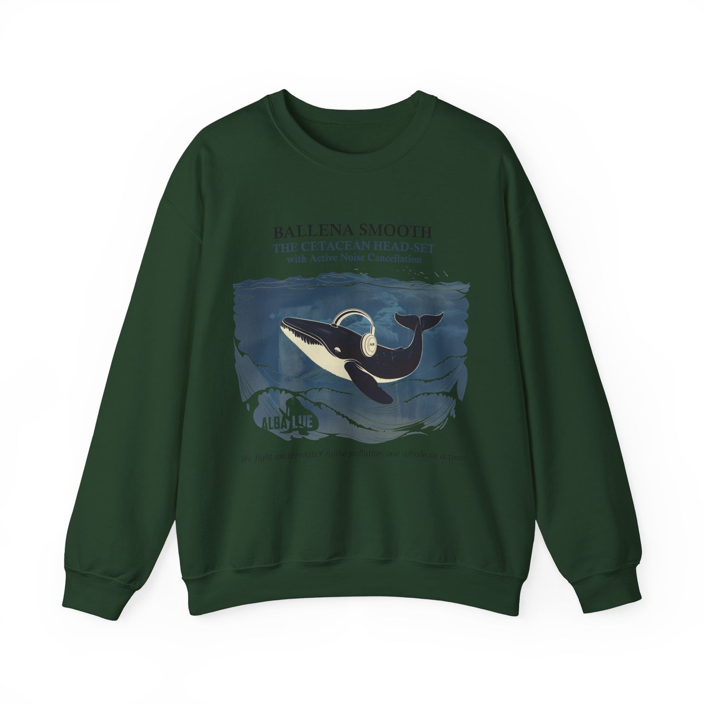 Whale Headphone - Crewneck Sweatshirt