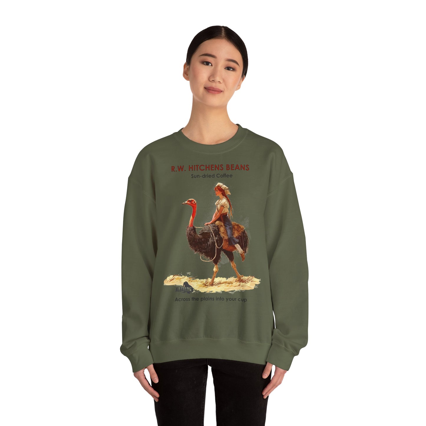 Vintage Ostrich Coffee Ad - Crewneck Sweatshirt