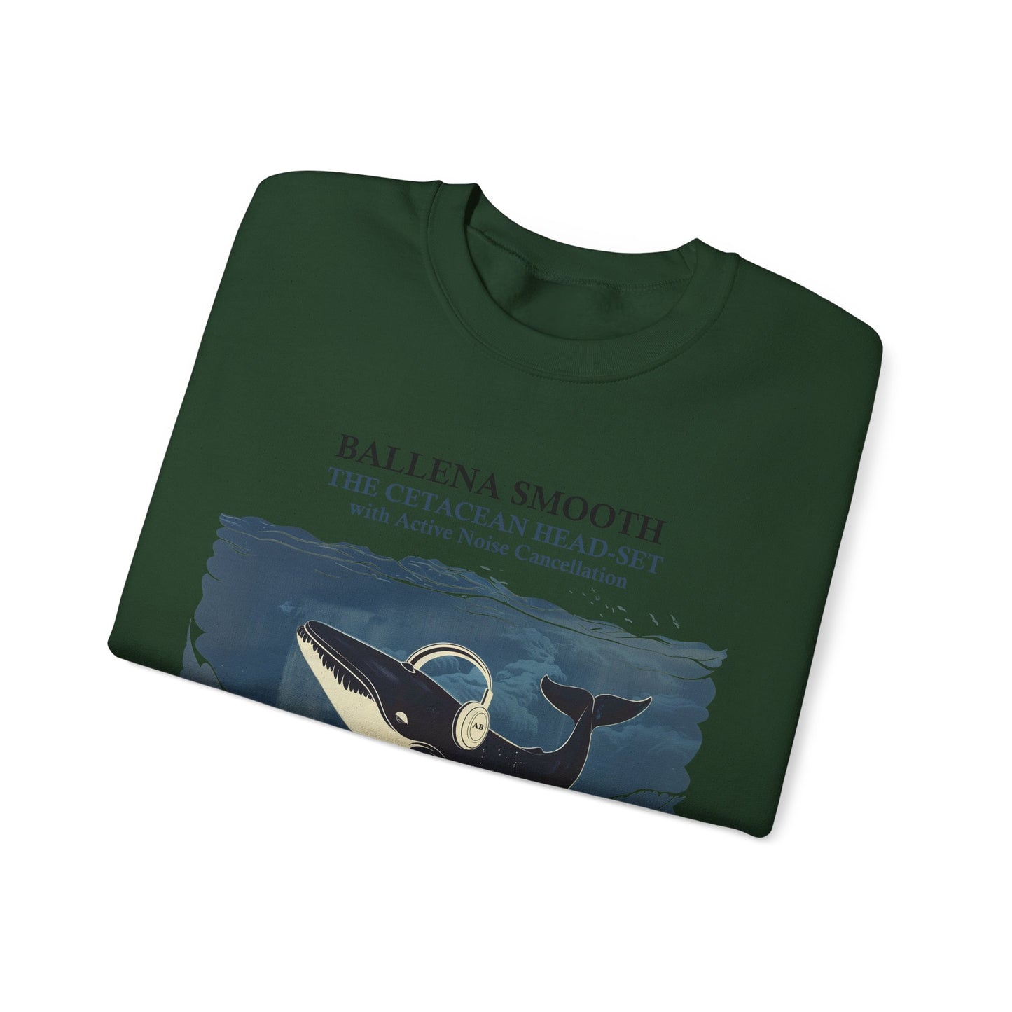 Whale Headphone - Crewneck Sweatshirt