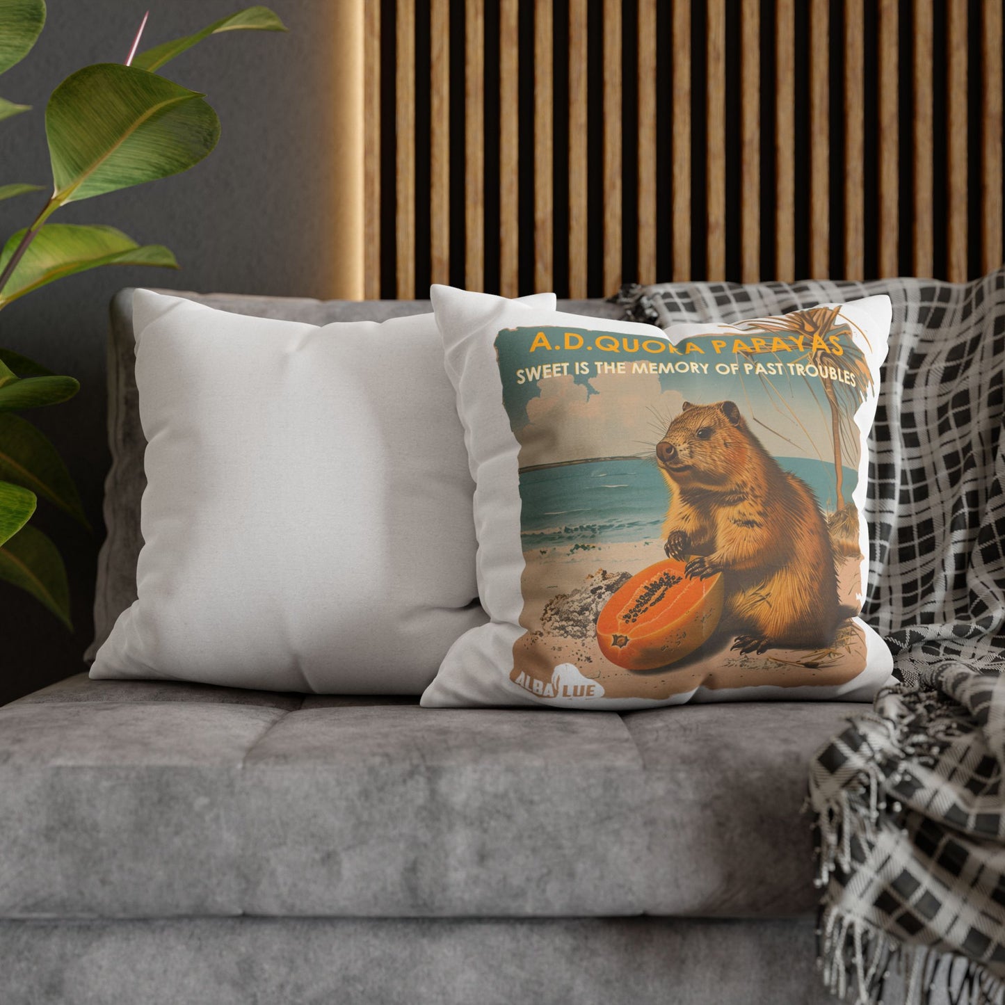Retro A.D. Quokka Papayas - Pillowcase