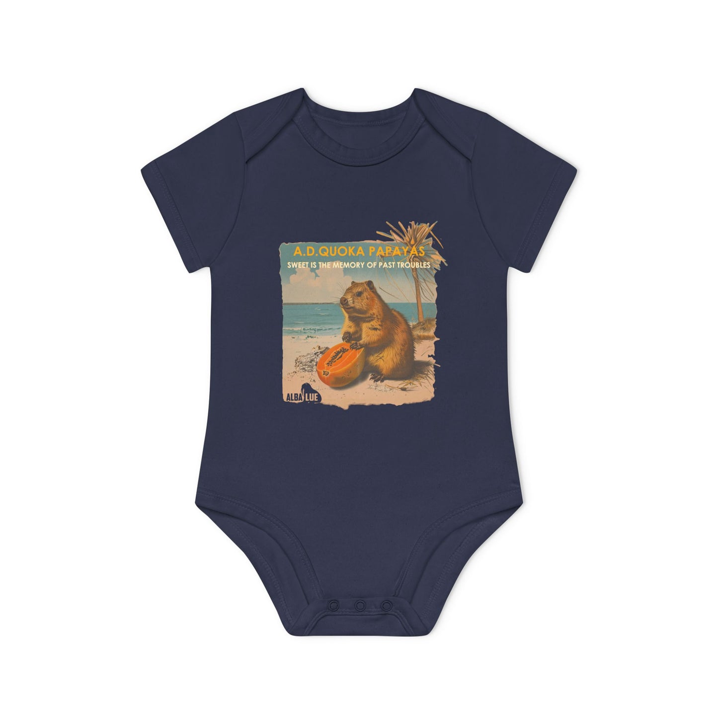 Retro A.D. Quokka Papayas - Infant Bodysuit Organic