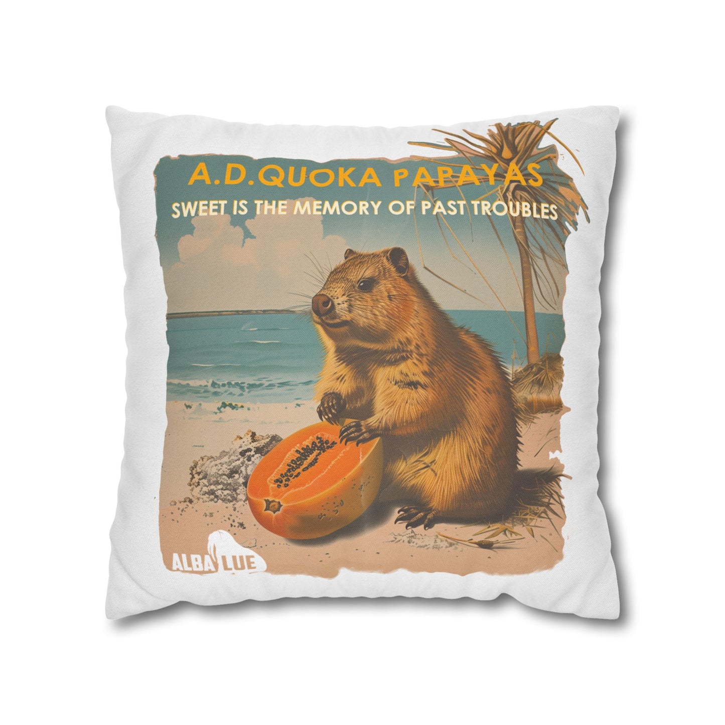Retro A.D. Quokka Papayas - Pillowcase
