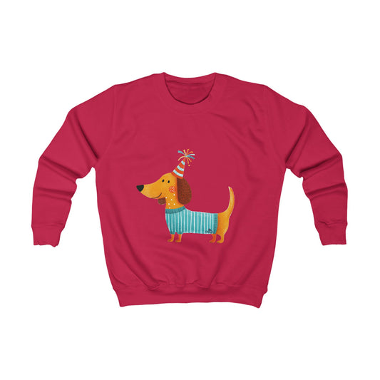 Dachshund in Striped Sweater - Kids Sweatshirt