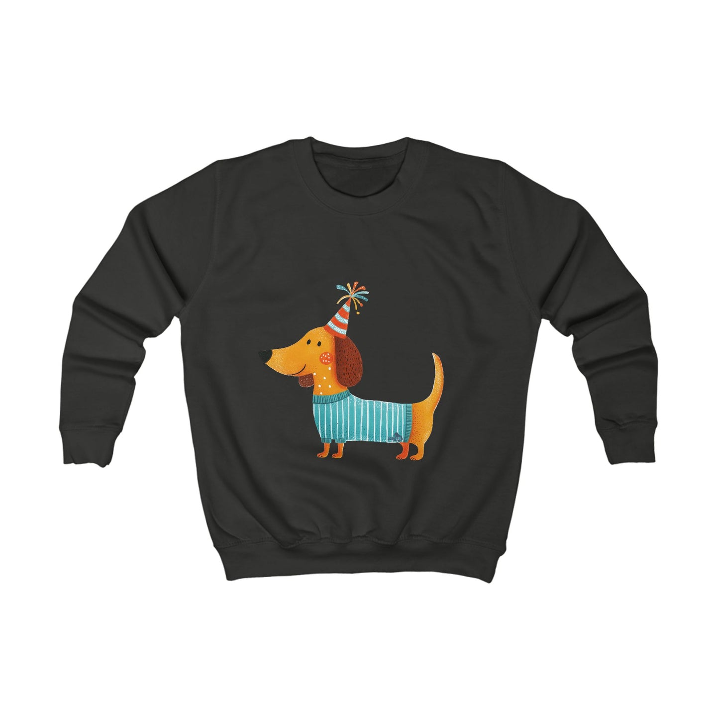 Dachshund in Striped Sweater - Kids Sweatshirt