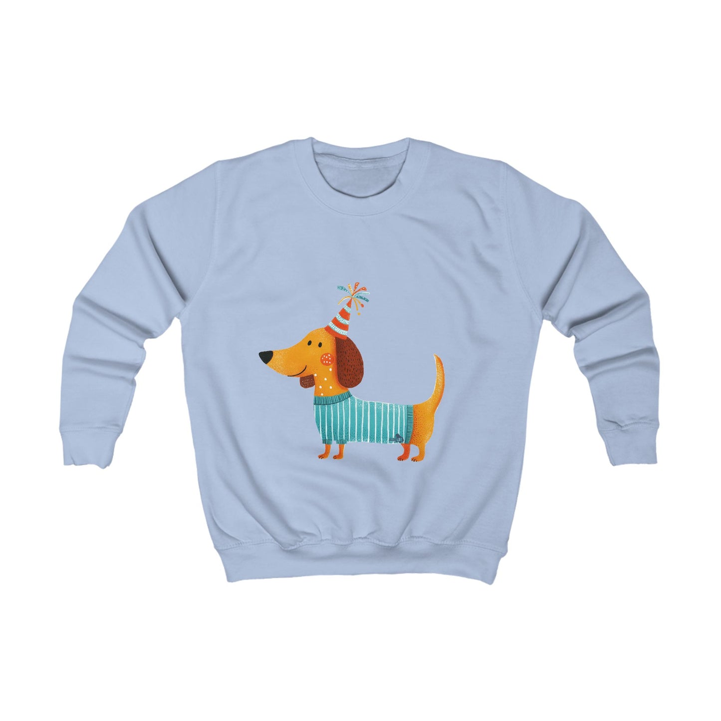 Dachshund in Striped Sweater - Kids Sweatshirt