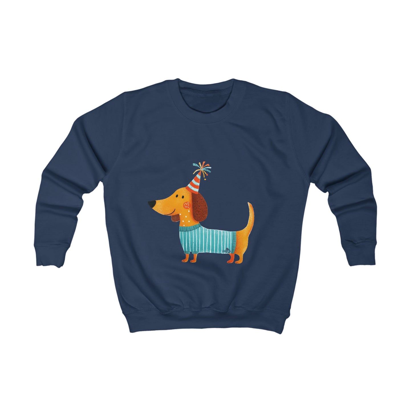 Dachshund in Striped Sweater - Kids Sweatshirt