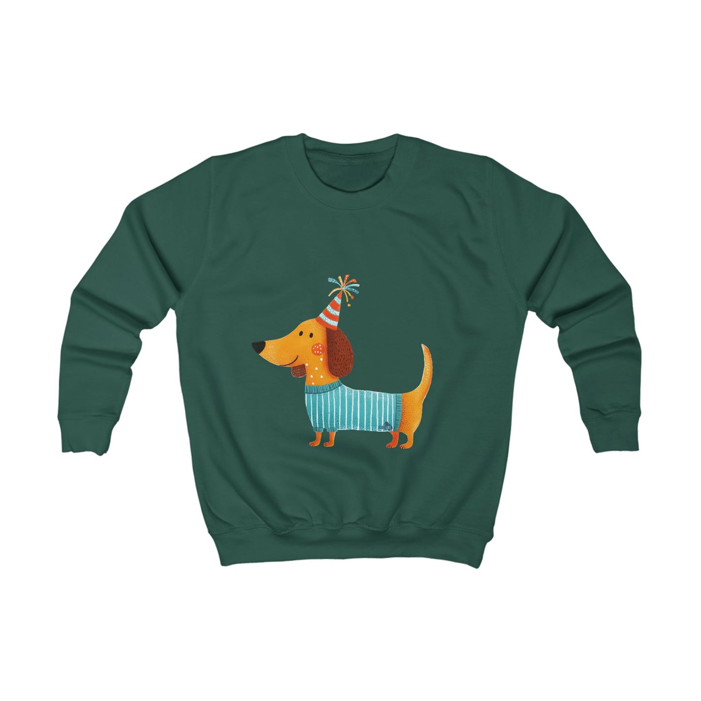 Dachshund in Striped Sweater - Kids Sweatshirt
