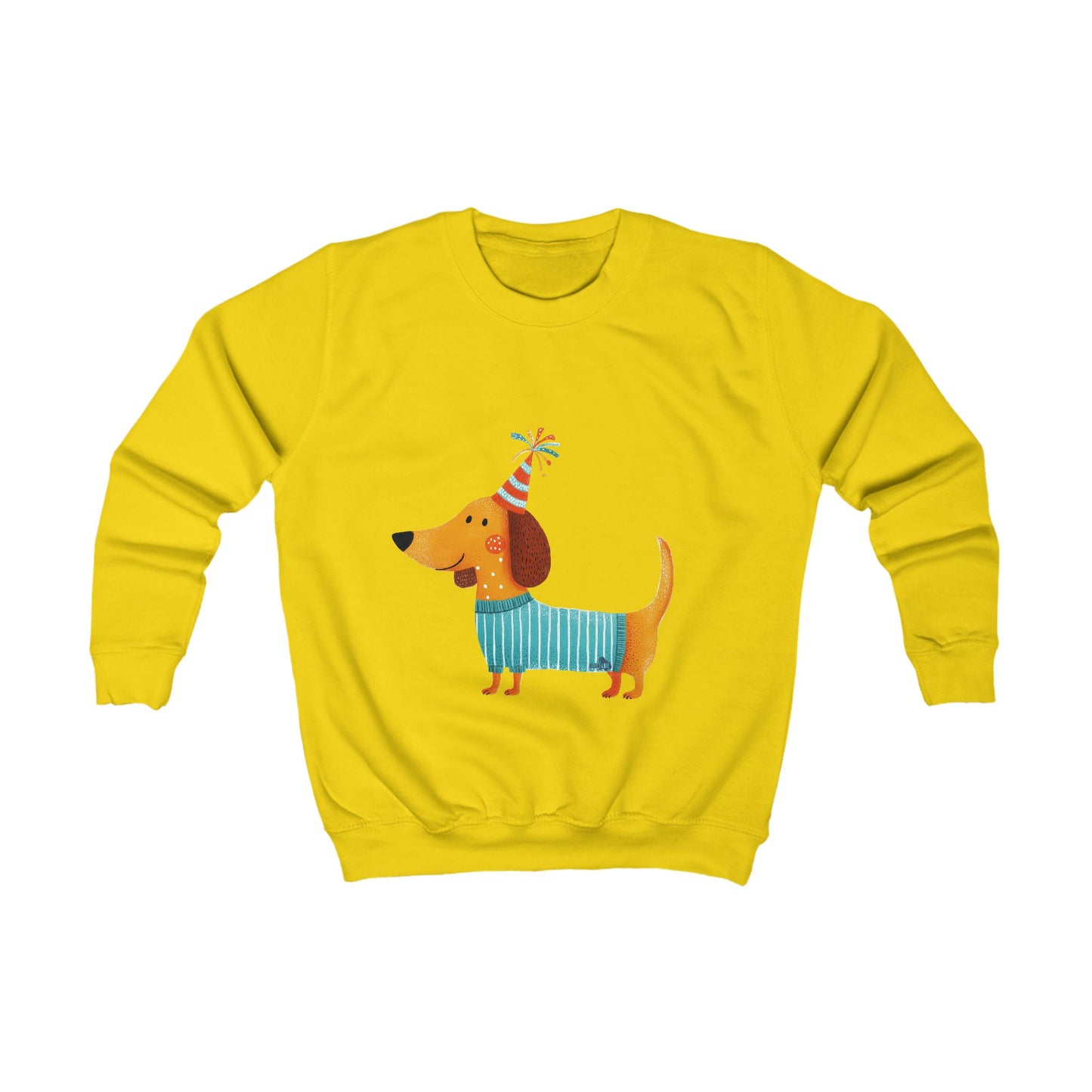 Dachshund in Striped Sweater - Kids Sweatshirt