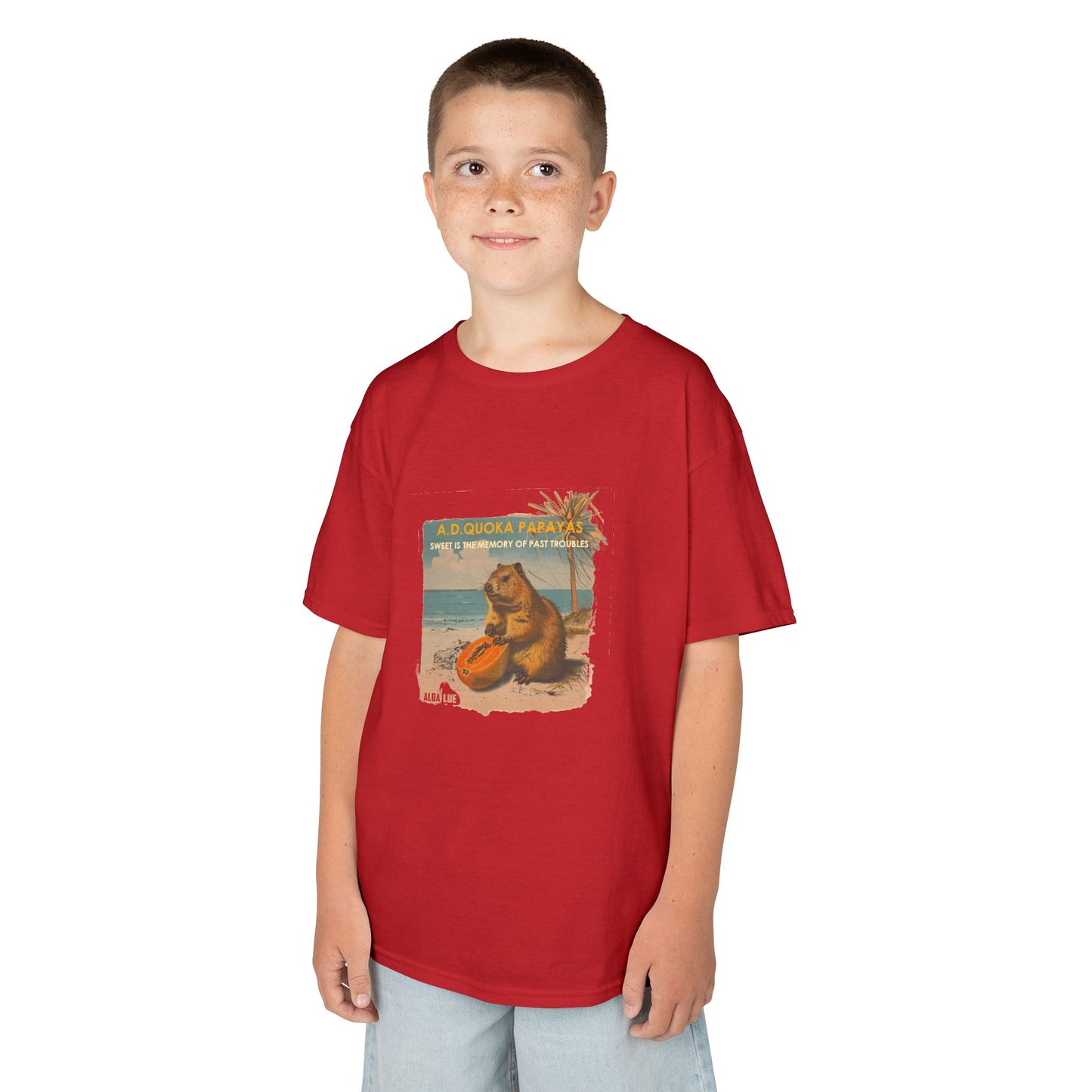 Retro A.D. Quokka Papayas - Kids T-Shirt