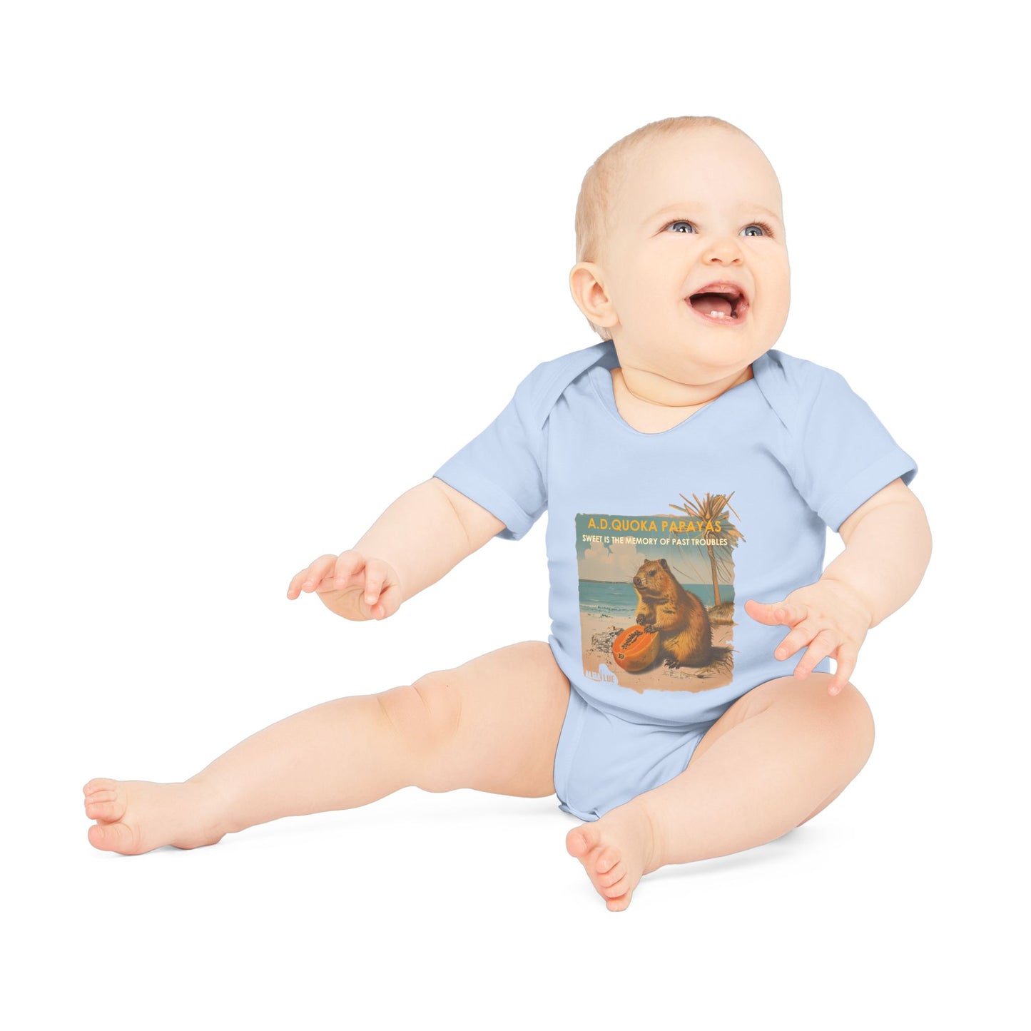 Retro A.D. Quokka Papayas - Infant Bodysuit Organic