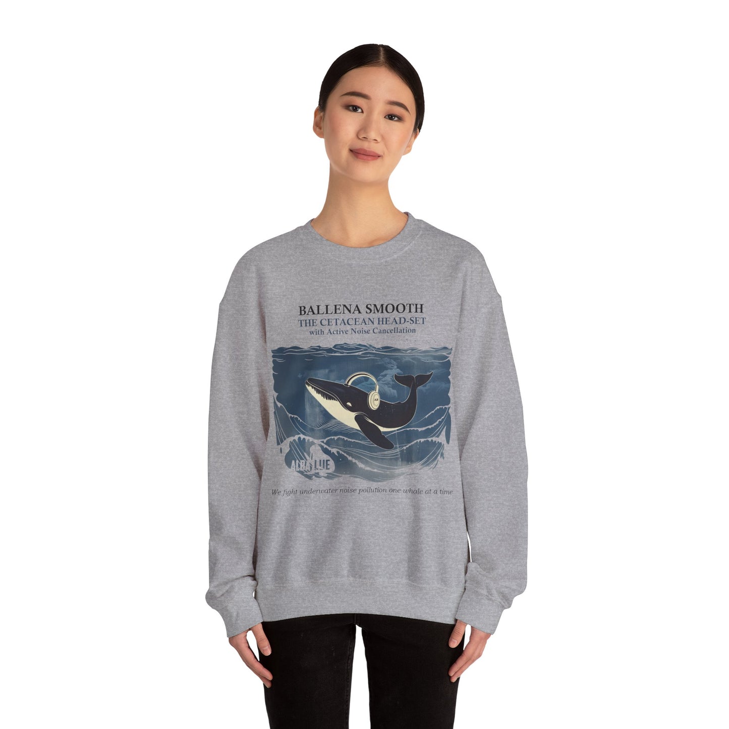 Whale Headphone - Crewneck Sweatshirt