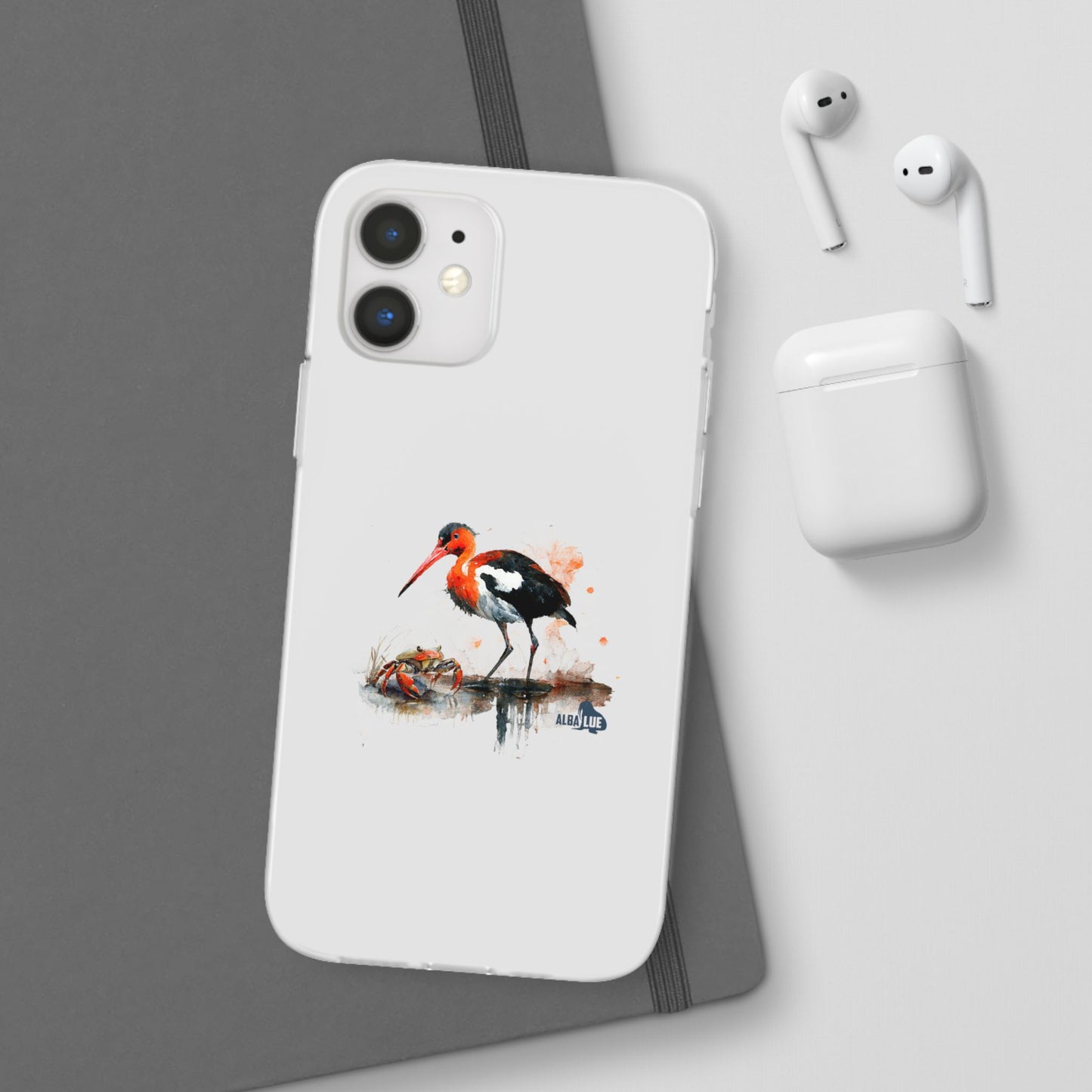 Bird Watercolor Phone Case — Painted Water Bird Flexi Case