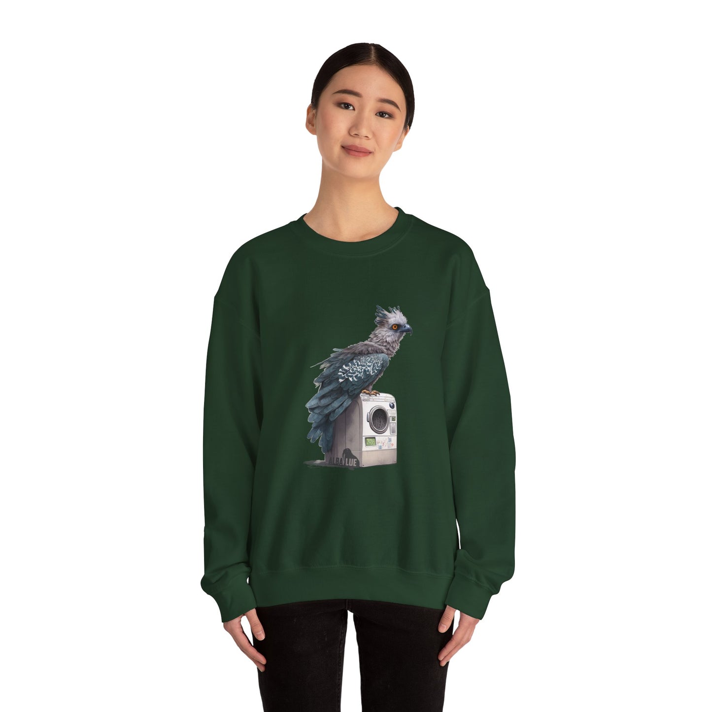 Harpy Eagle Sitting on a Washing Machine  - Crewneck Sweatshirt