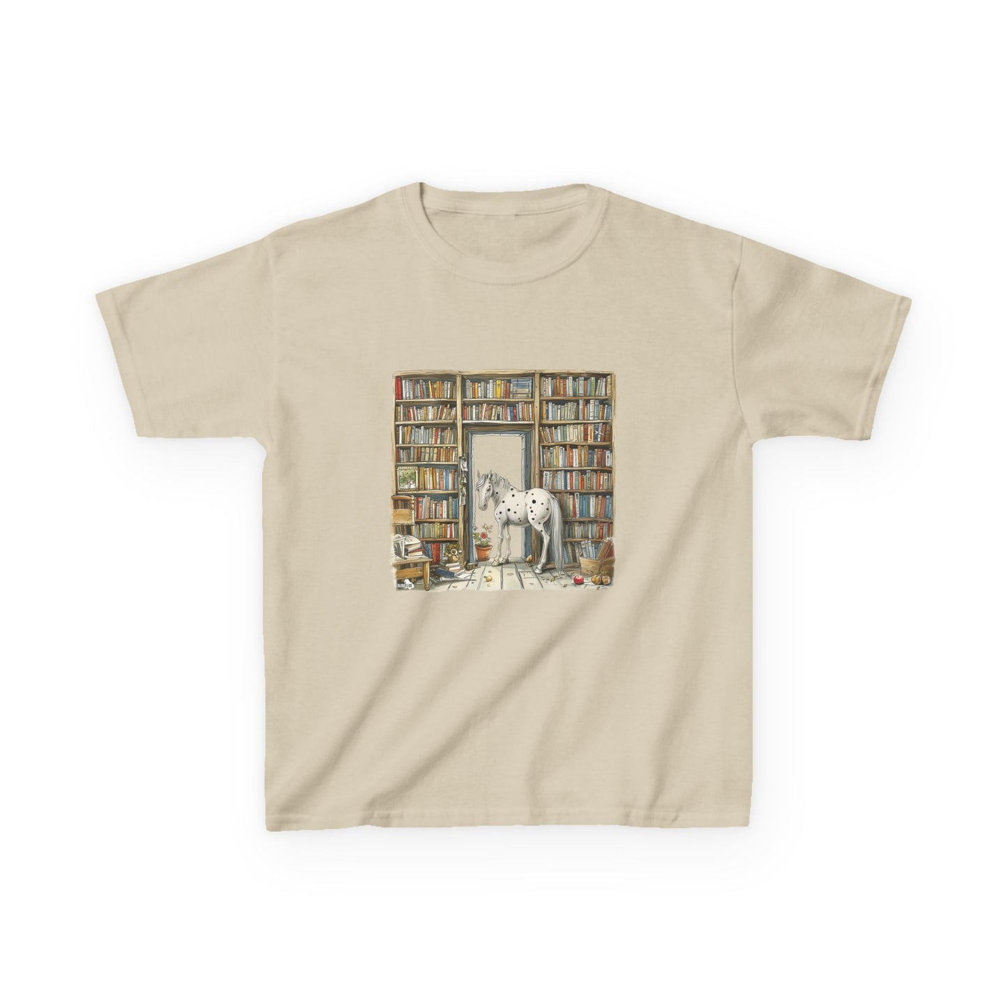Horse in a Library - Kids T-shirt