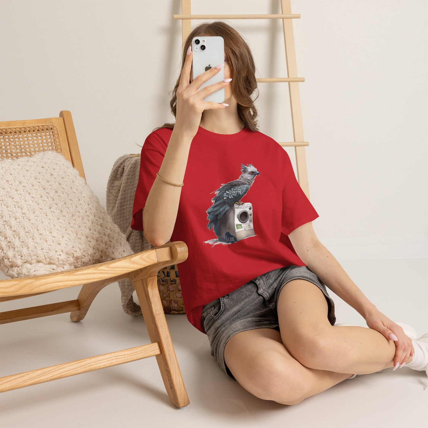 Harpy Eagle Sitting on a Washing Machine  - T-Shirt