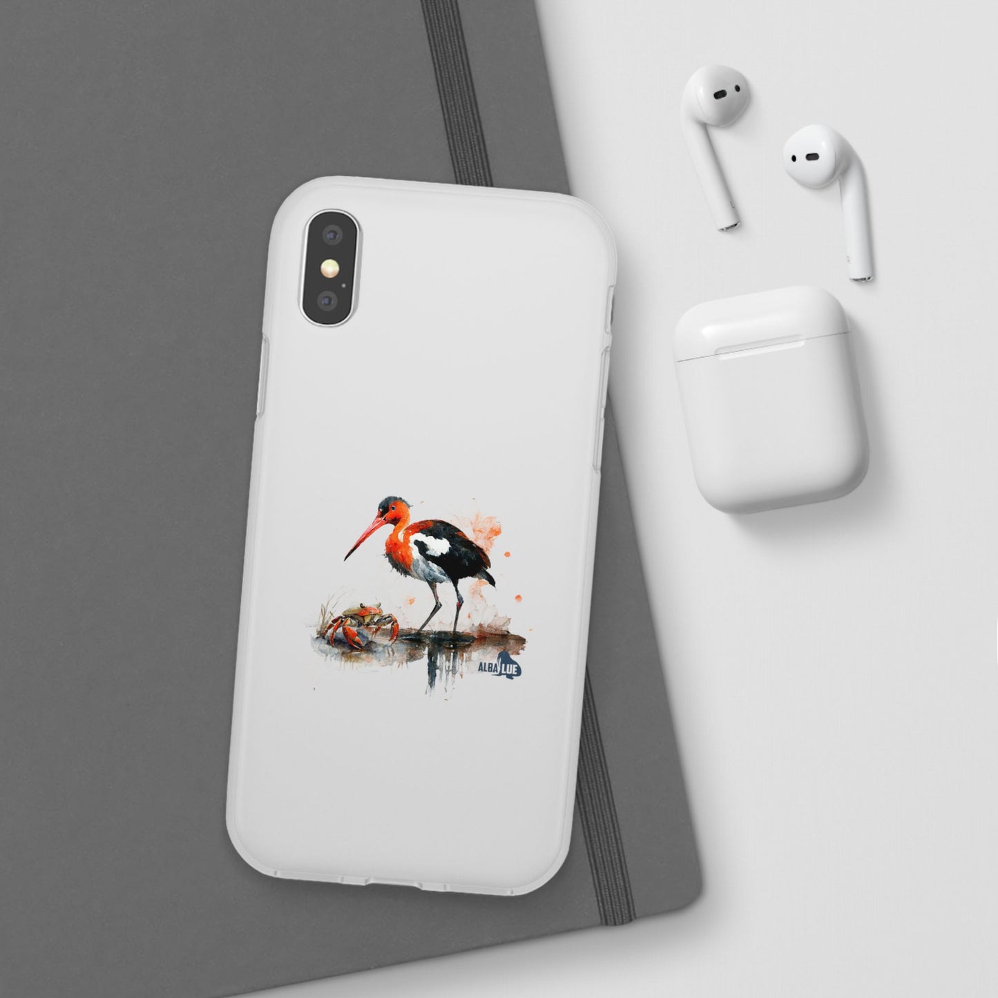 Bird Watercolor Phone Case — Painted Water Bird Flexi Case