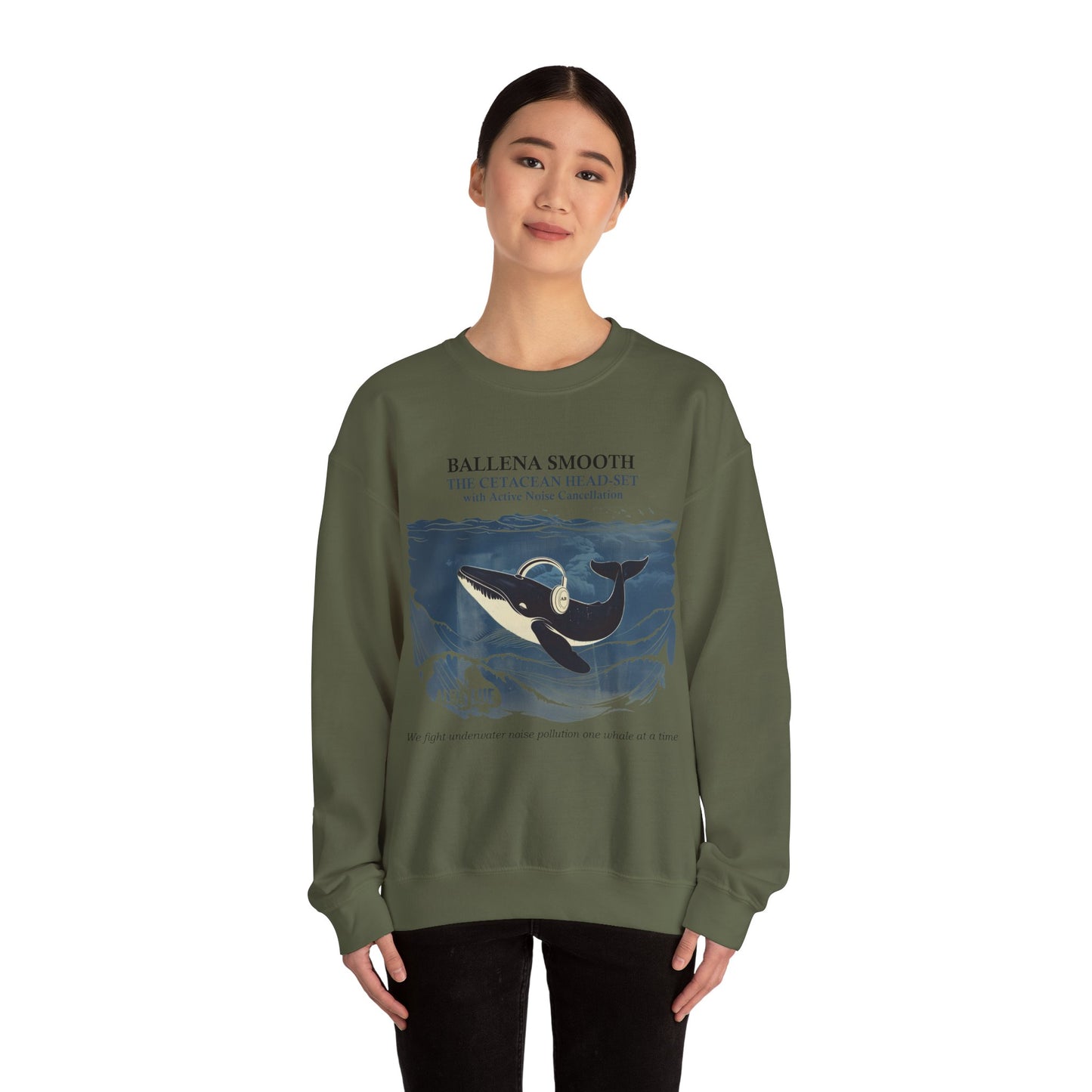 Whale Headphone - Crewneck Sweatshirt