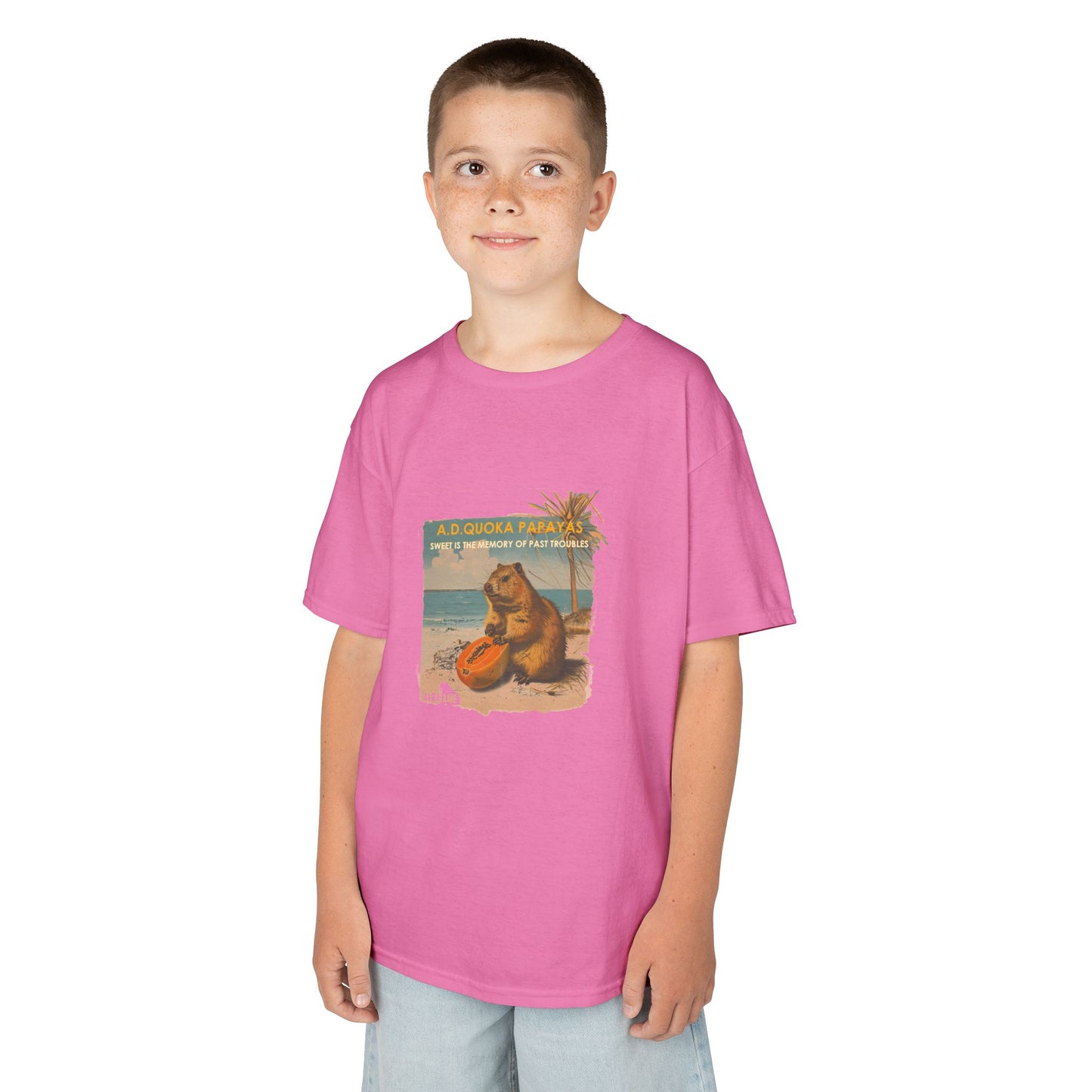 Retro A.D. Quokka Papayas - Kids T-Shirt