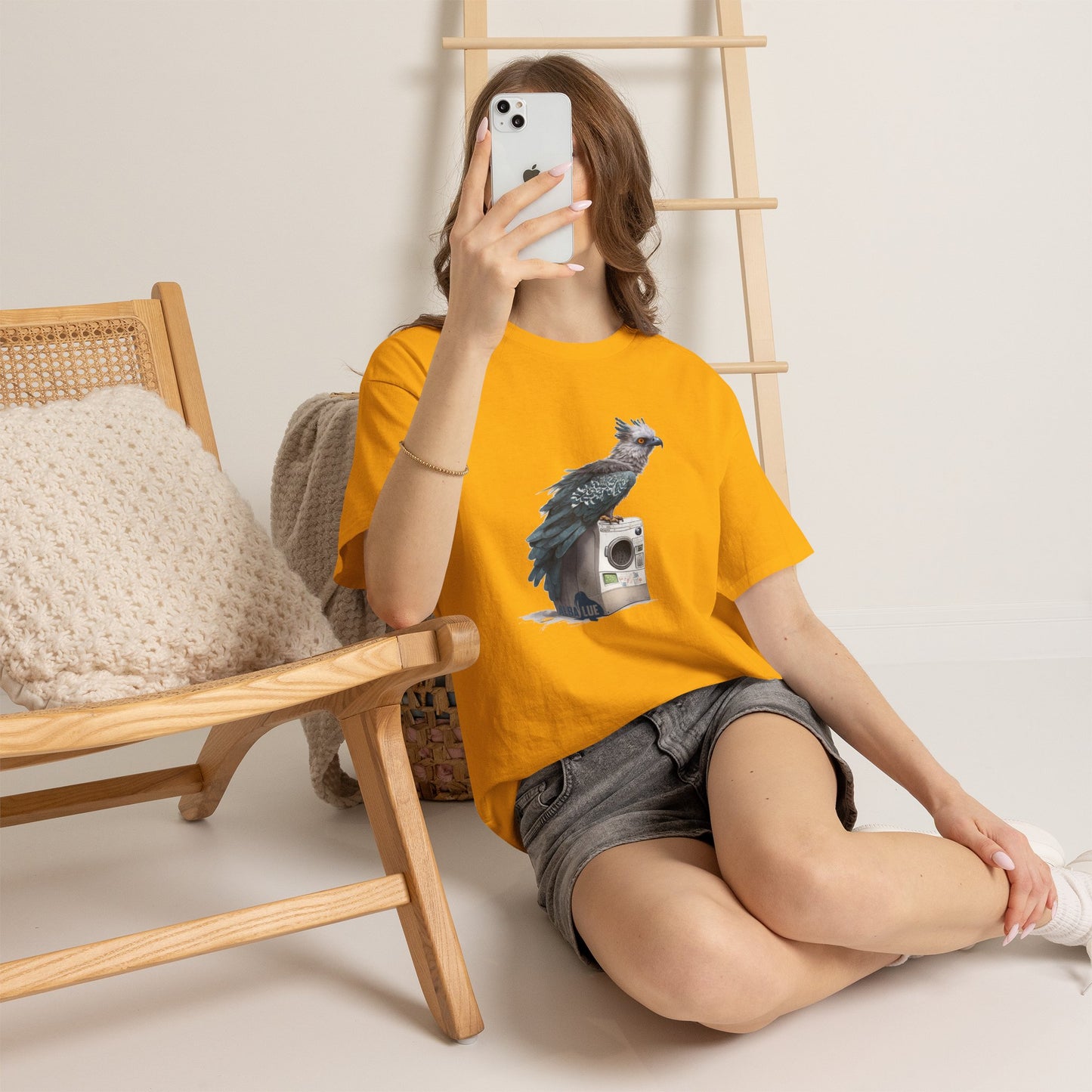 Harpy Eagle Sitting on a Washing Machine  - T-Shirt