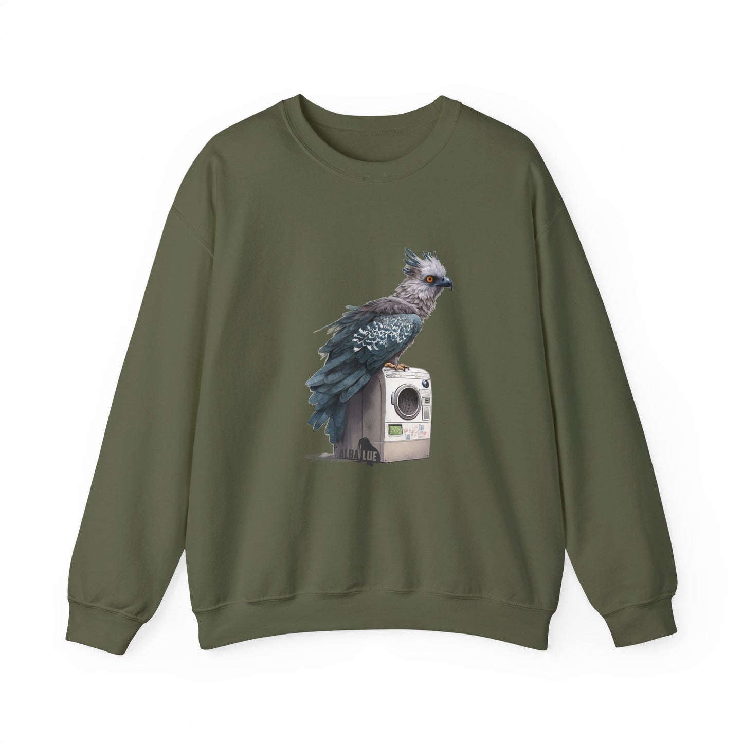 Harpy Eagle Sitting on a Washing Machine  - Crewneck Sweatshirt