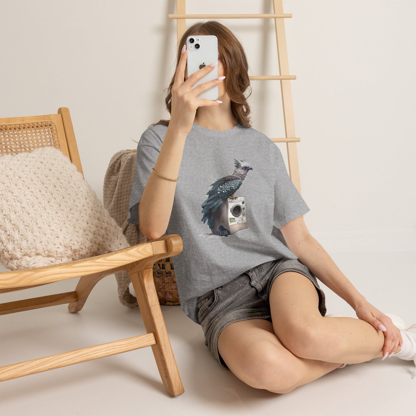 Harpy Eagle Sitting on a Washing Machine  - T-Shirt