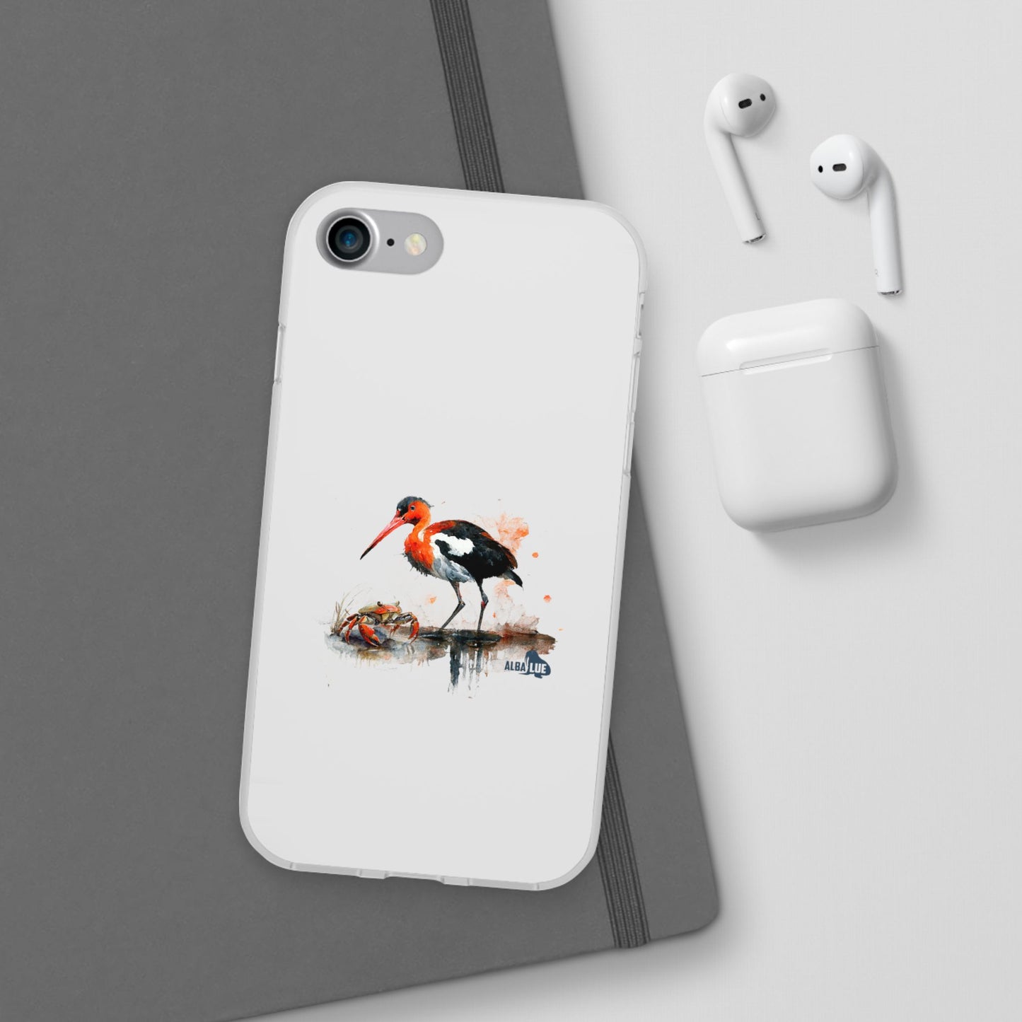 Bird Watercolor Phone Case — Painted Water Bird Flexi Case